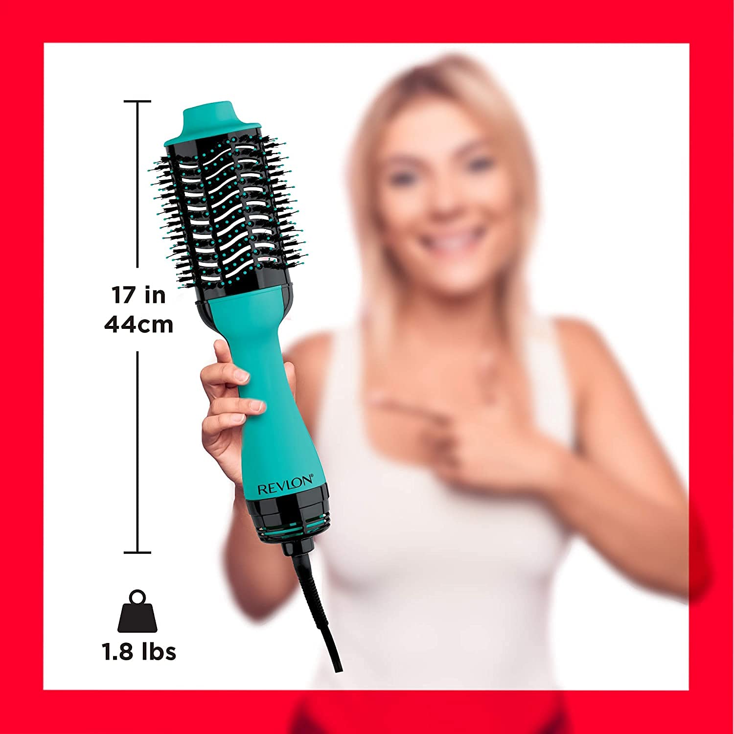 REVLON Salon One-Step Original 1.0 Hair Dryer & Volumizer Hot Air Brush - Ionic Technology, Adjustable Heat Settings, Cool Tip, Diffuser & Dryer Attachment (Teal) | Perfect for Salon-Quality Blowouts at Home, Styling & Volumizing Hair