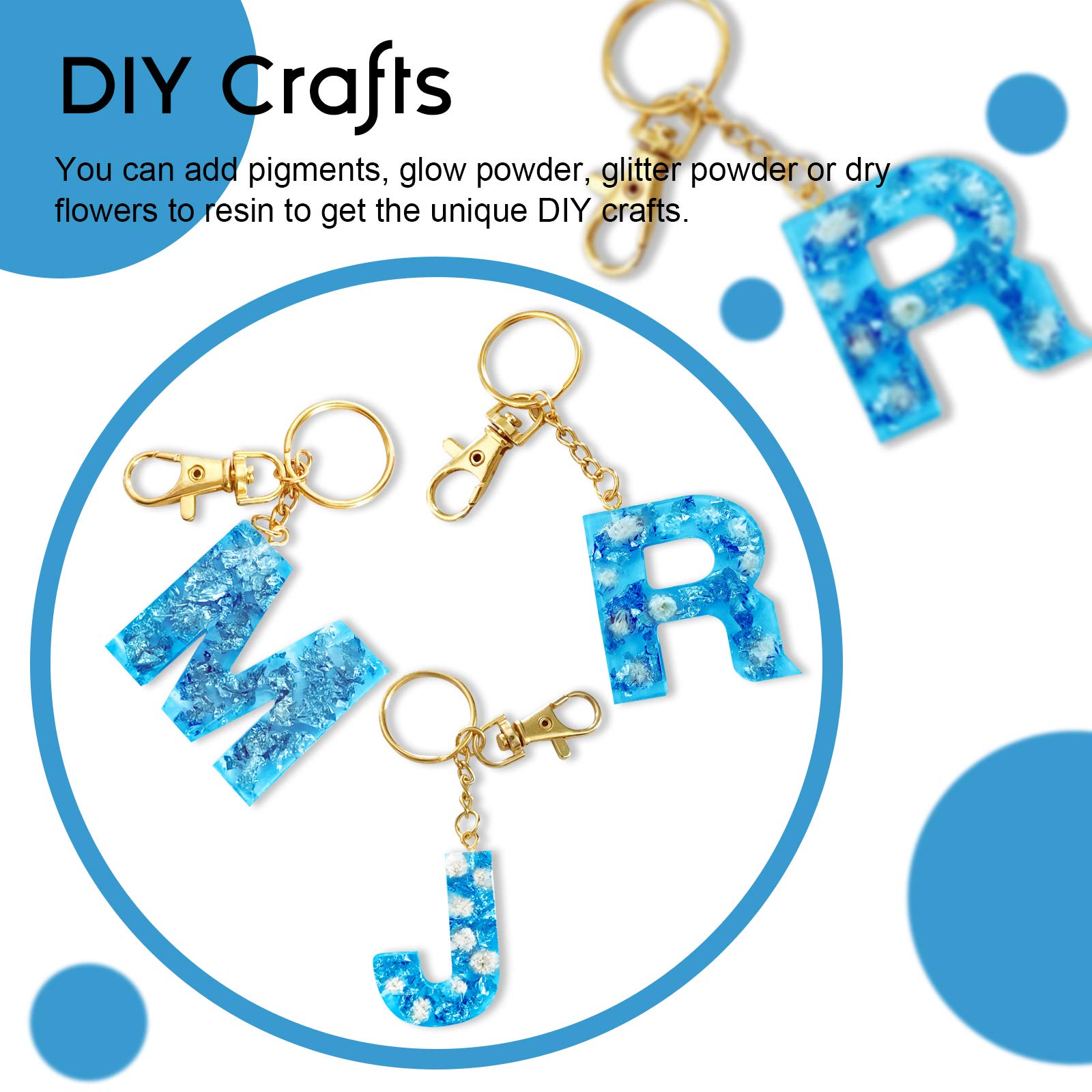 ALINREDBX 34-Piece Alphabet & Number Silicone Resin Molds for DIY Keychains, Jewelry Making - Includes Keychain Tassels & Pin Vise Set - Perfect for Epoxy Casting, DIY Crafts, and Personalized Gifts