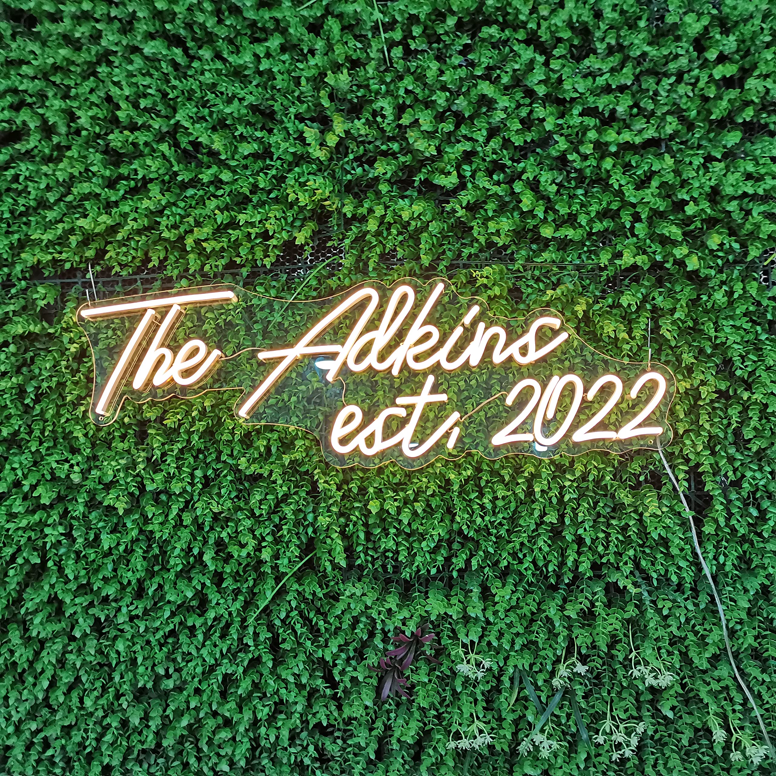 Custom Neon Sign - Personalized Large LED Neon Light for Bedroom, Wedding, Birthday Party, Prom, Home, Shop, Bar Decor - Wall Art Gift with 2 Lines Text (25 Inches) - Perfect for Home Decor, Business Signs & Special Occasions