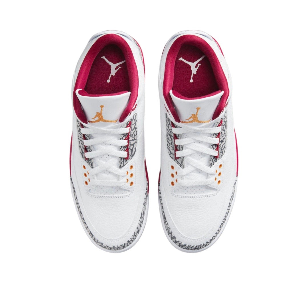 Air Jordan 3 Retro Sneakers - White/Light Curry/Cardinal Red Colorway - Perfect for Basketball, Streetwear & Sneaker Collectors