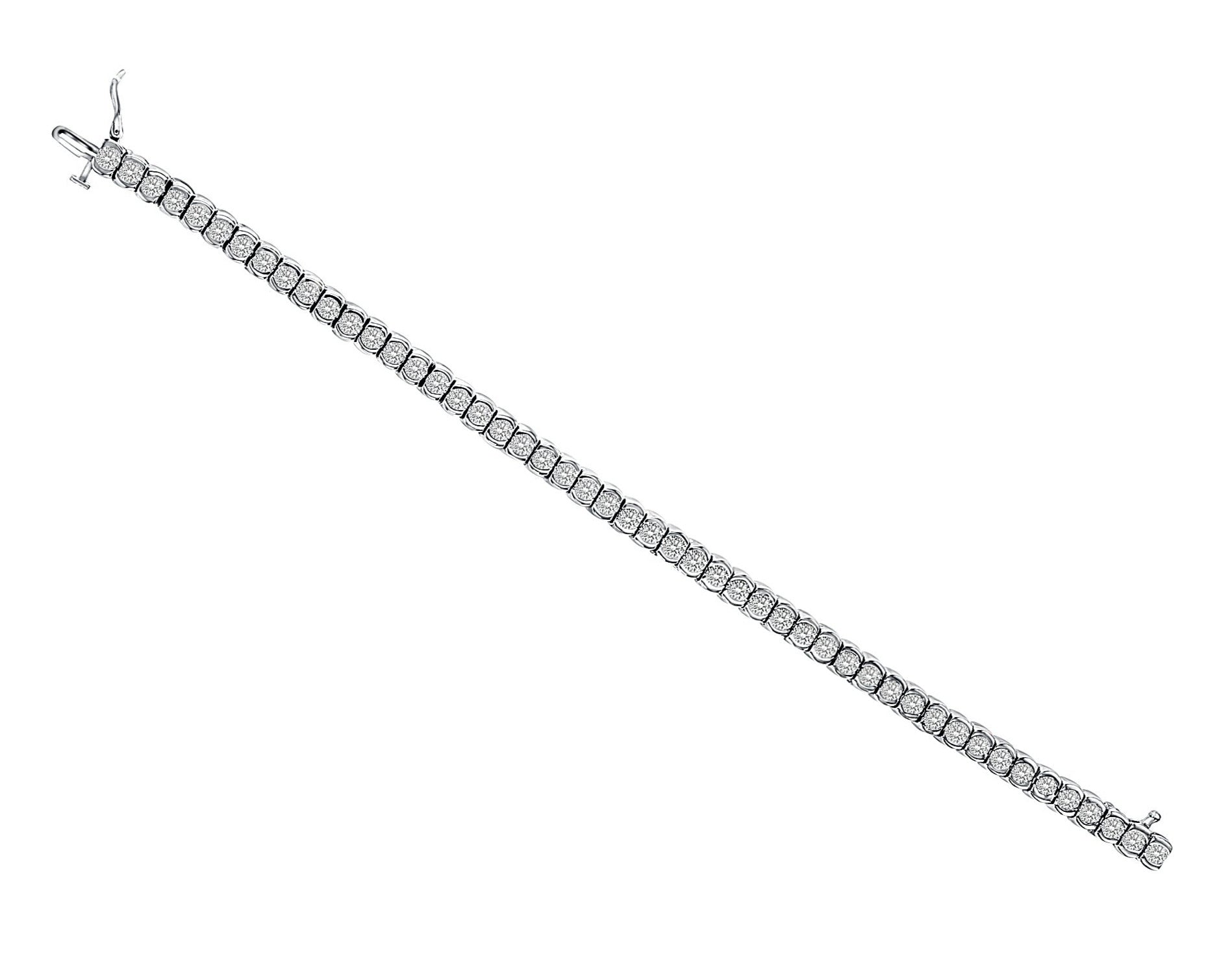 6 Carat Bezel Diamond Tennis Bracelet for Women - Elegant 14K Gold Plated Sterling Silver Bracelet - Perfect for Weddings, Anniversaries & Special Occasions