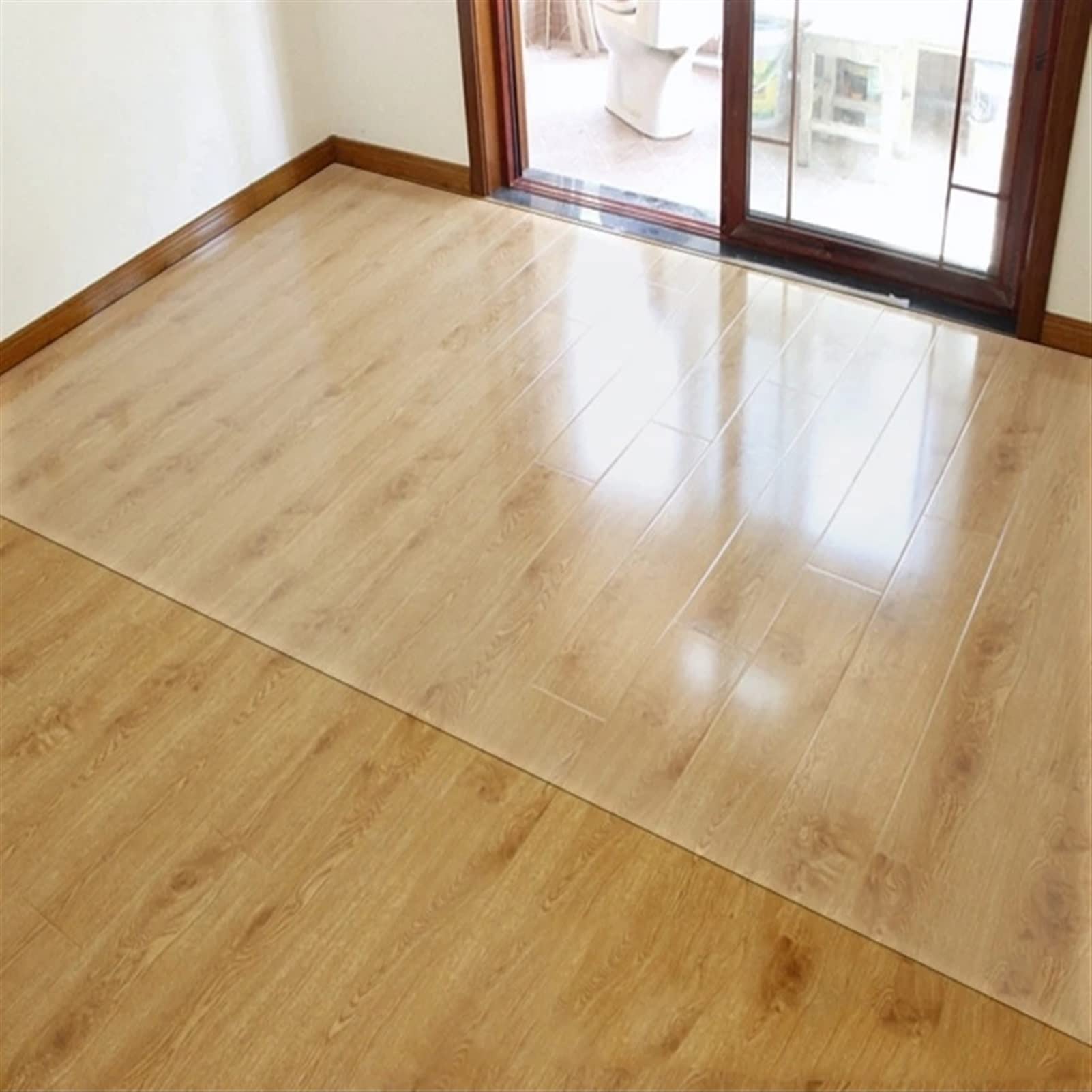 ZAQI Clear PVC Carpet Protector for Hardwood Floors - Non-Slip, Easy Clean Floor Mat for Living Room & Bedroom (35