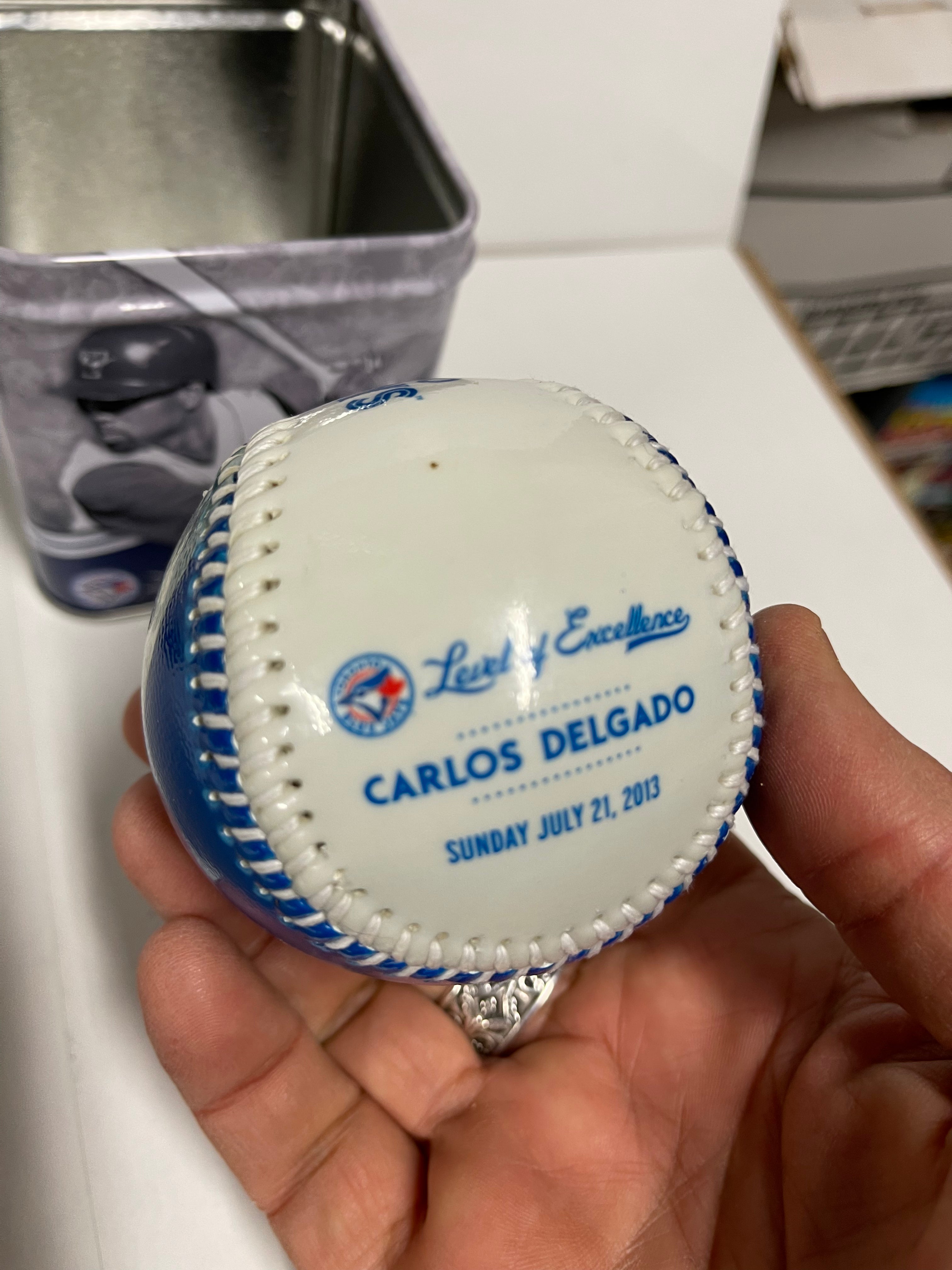 Carlos Delgado Limited Edition 2013 Toronto Blue Jays Baseball - Perfect for Collectors, Fans, and Sports Memorabilia Displays