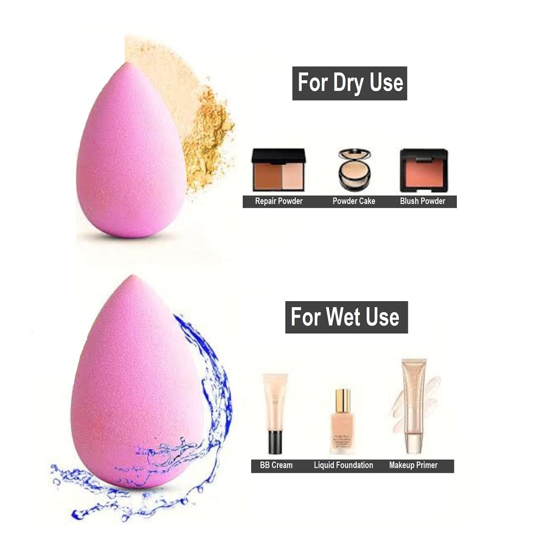 Premium Beauty Blender Makeup Sponge - Professional Cosmetic Blender for Flawless Foundation & Concealer Application | Perfect for Daily Makeup, Airbrush Finish & On-The-Go Touch Ups