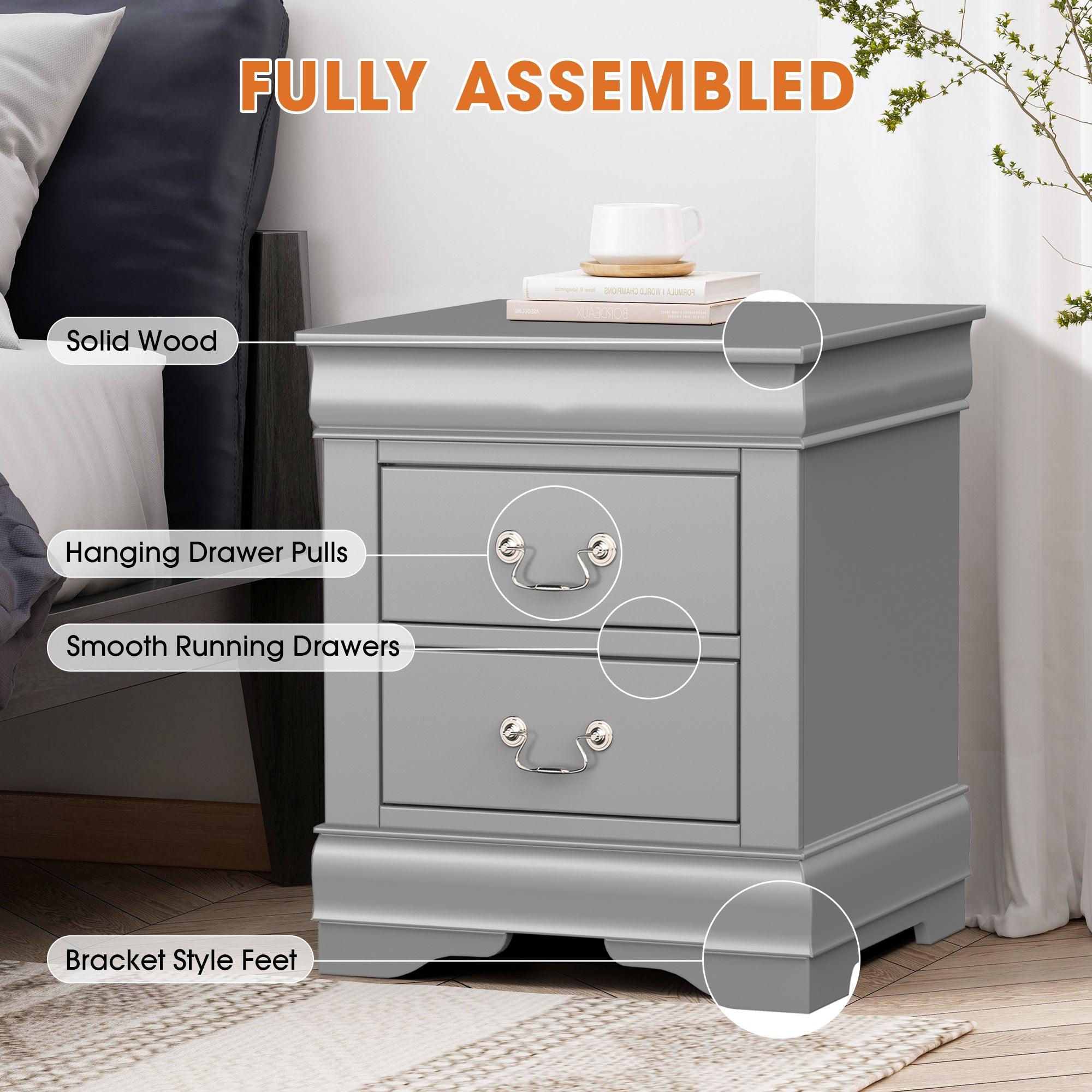 Louis Philippe Night Stand by Furniture of America - Elegant Bedside Table for Bedroom Decor, Storage & Organization