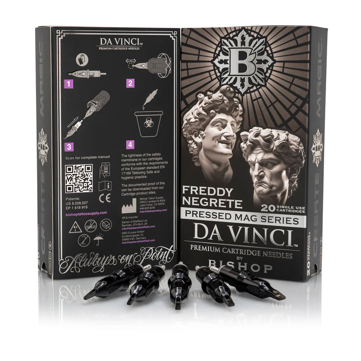 Da Vinci Freddy Negrete Pressed Magnum Series Tattoo Ink - Professional Tattoo Artist Supplies for Vibrant & Long-Lasting Body Art - Ideal for Tattoo Studios & Home Artists