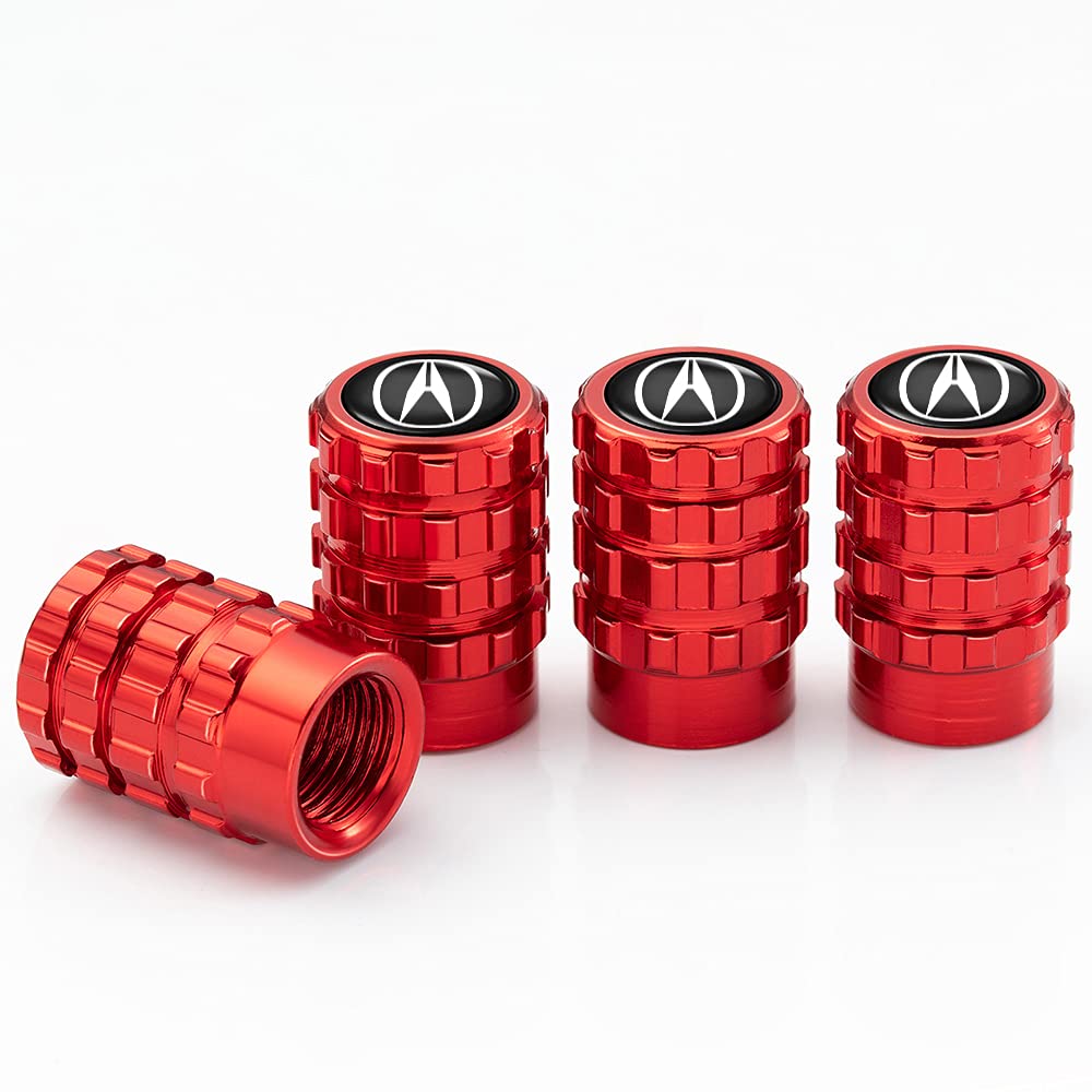 Acura MDX ILX TLX RLX RDX Logo Tire Valve Stem Caps - 4-Piece Set for Car Wheel Decoration & Styling Accessories | Perfect for Customization & Car Enthusiasts