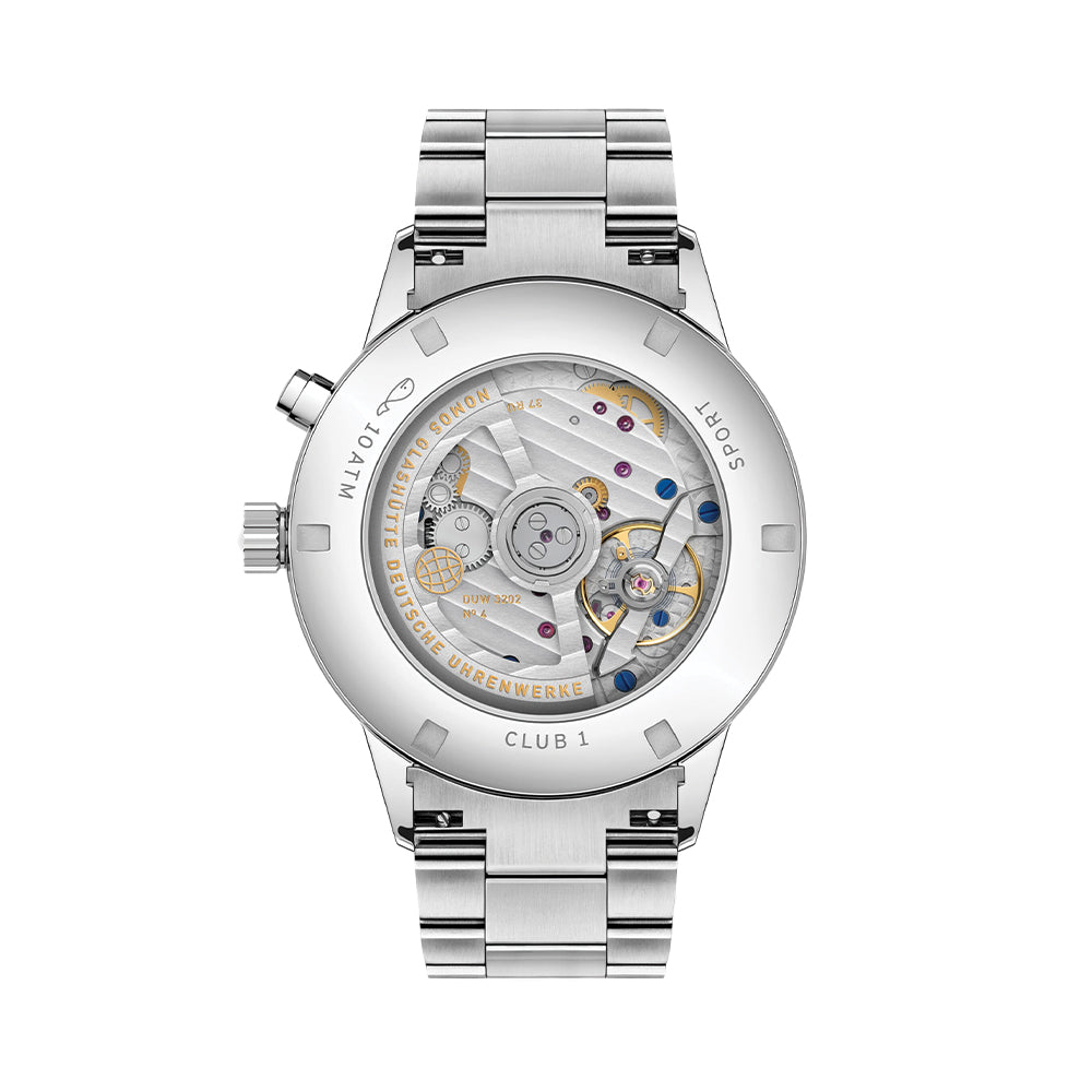 Club Sport Neomatik Worldtimer 40mm Silver Watch on Stainless Steel Bracelet - Perfect for Travel, Business & Luxury Sports Events