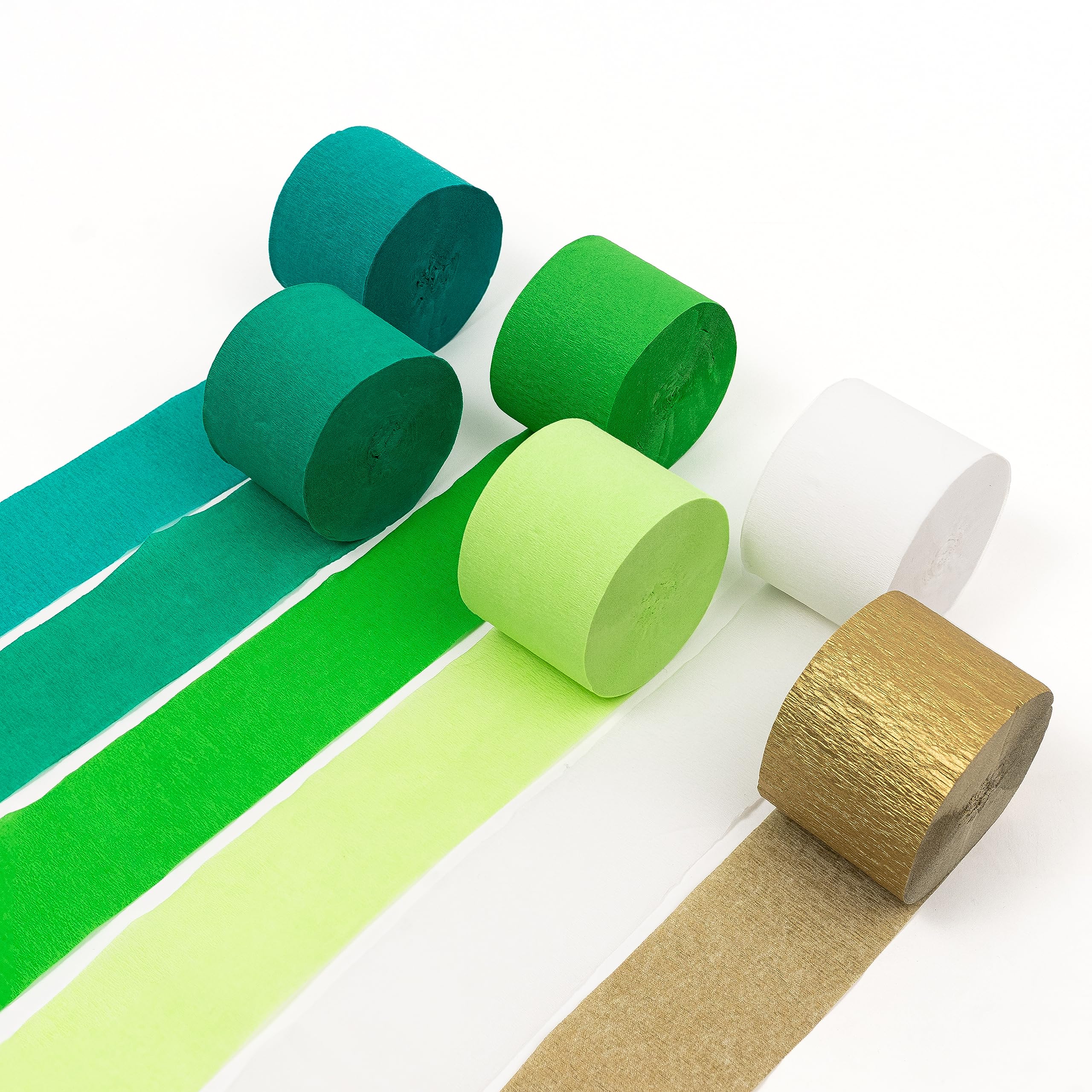 HOUSE OF PARTY 6 Rolls Green Crepe Paper Streamers - 492ft (1.8