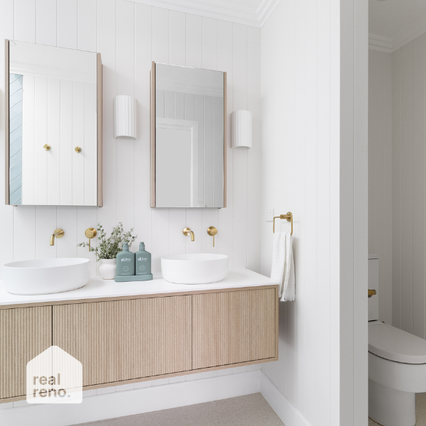 ADP Clifton Vanity - Modern Bathroom Vanity Set with Sink & Mirror, White Gloss Finish - Perfect for Small Bathrooms, Powder Rooms & Guest Baths