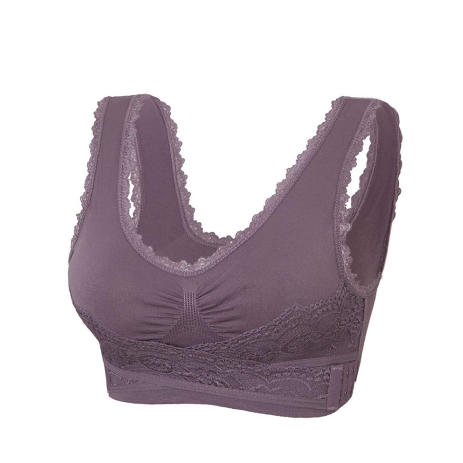 Women's Seamless Lace Sports Bra - Cross Front Side Buckle Lounge Bra for Yoga, Workout & Activewear | Comfortable Support for Gym, Running & Daily Wear