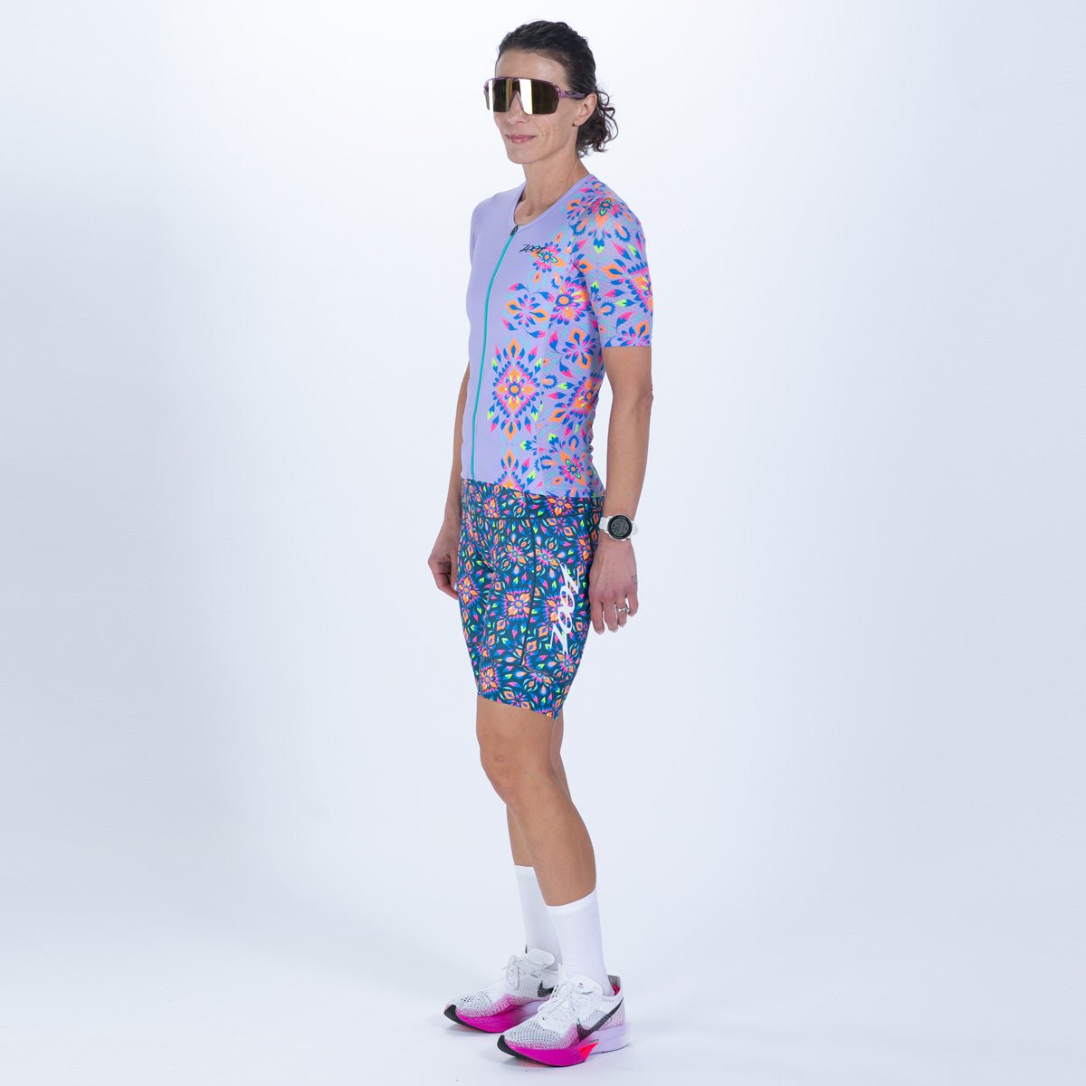 Women's Limited Edition Tri Aero Cycling Jersey - Kaleidoscope Print | Breathable & Moisture-Wicking Performance Bike Shirt for Road & Mountain Biking | Perfect for Cycling Enthusiasts & Outdoor Sports