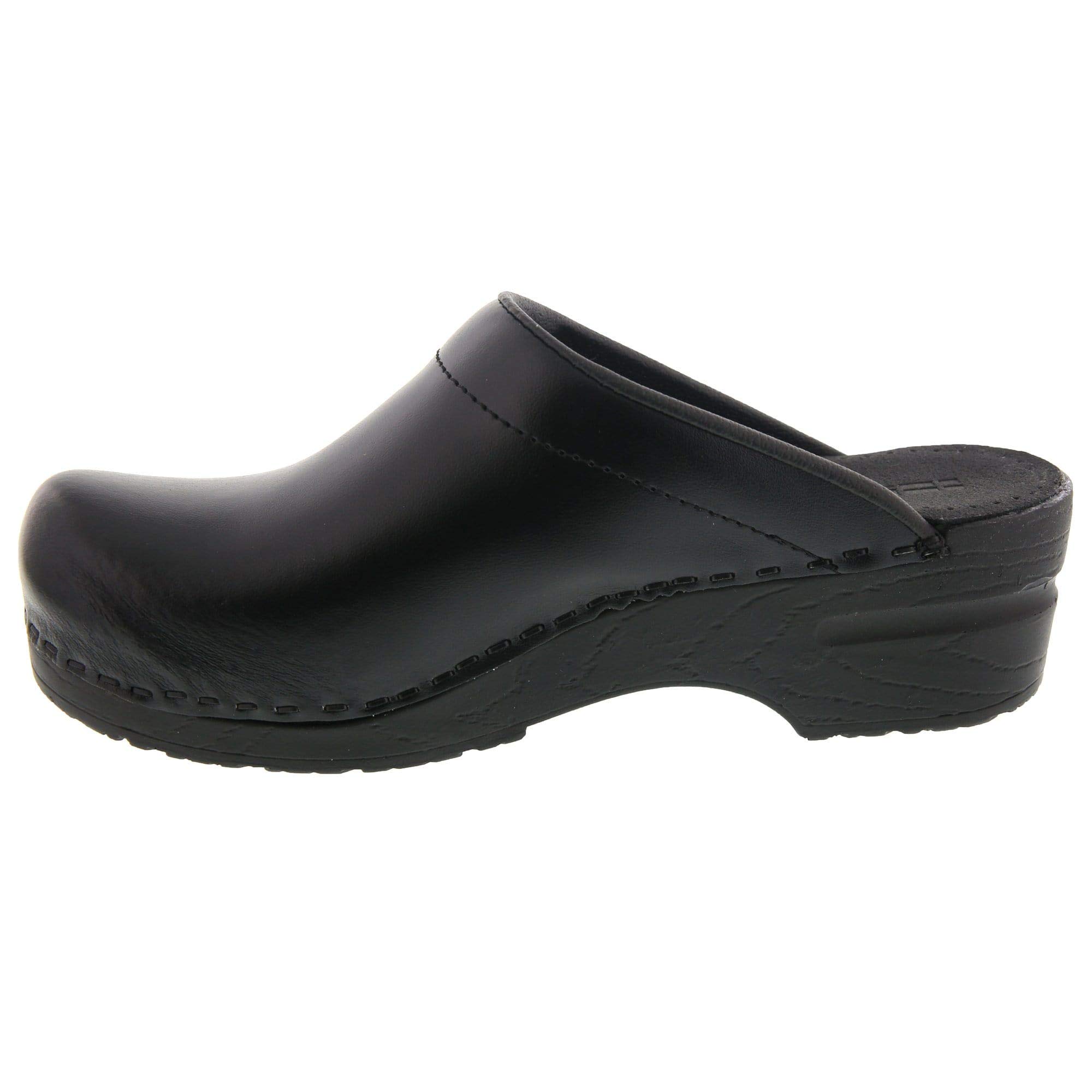 Bjork Women's Open Back Leather Clogs - Comfortable PU Slip-On Shoes for Casual Wear, Home & Office