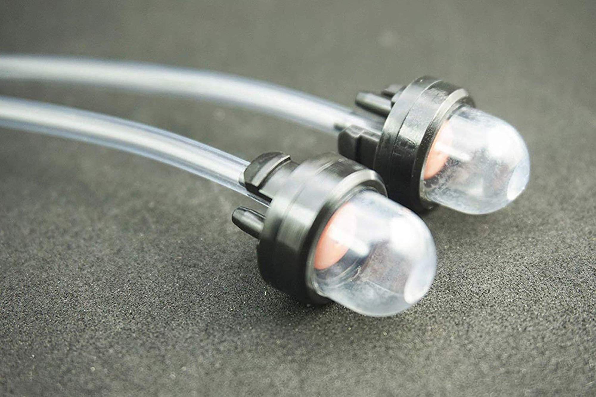 2-Pack Universal Snap-In Primer Bulb with 1 Meter Fuel Hose - Fits Homelite, Echo, Stihl, Zama Carburetors for Chainsaws, Trimmers & Brushcutters - Easy Engine Starting for Outdoor Power Equipment