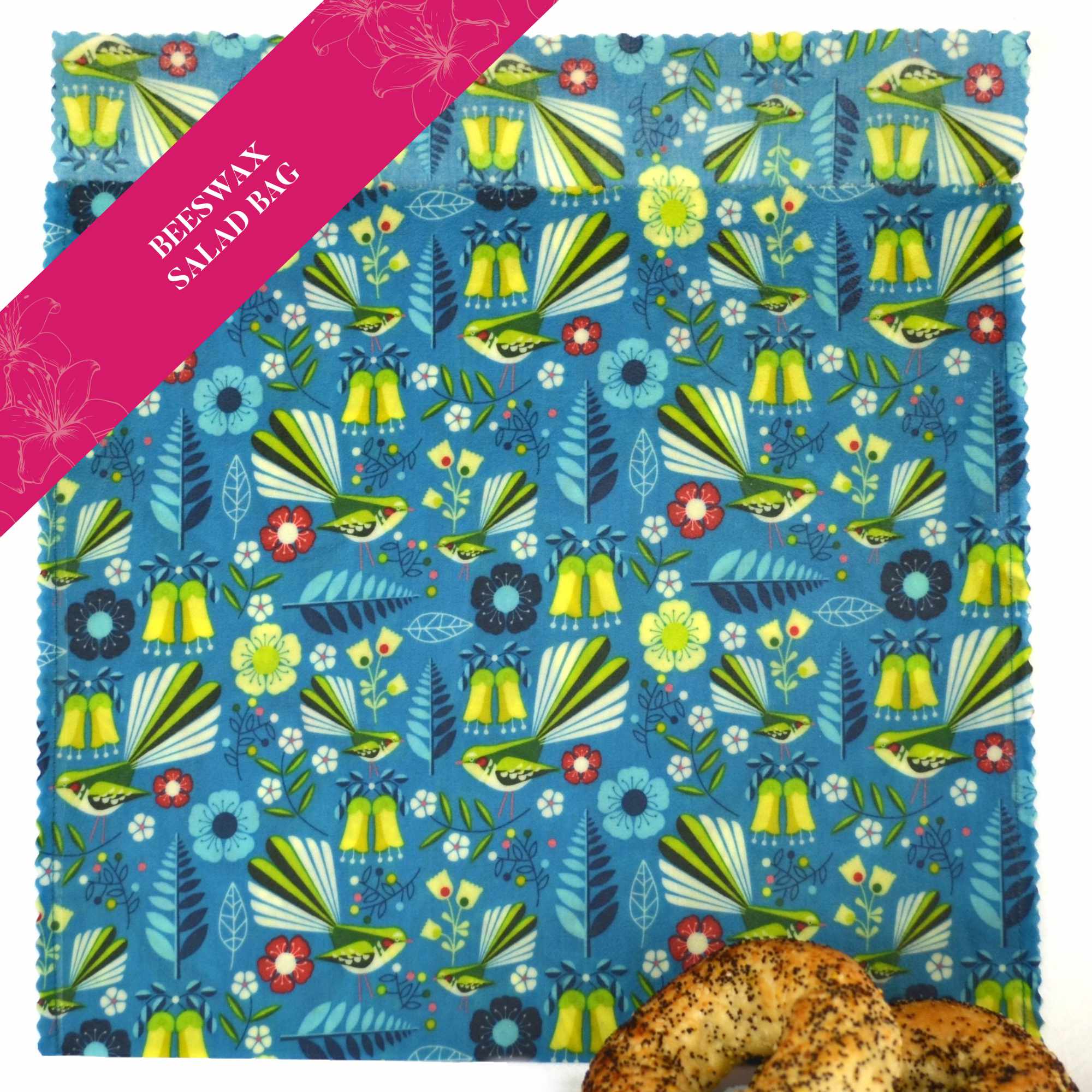 Fresh Fantails Salad Bags - Reusable & Eco-Friendly Produce Storage for Fruits, Vegetables & Greens - Perfect for Groceries, Meal Prep & Picnics