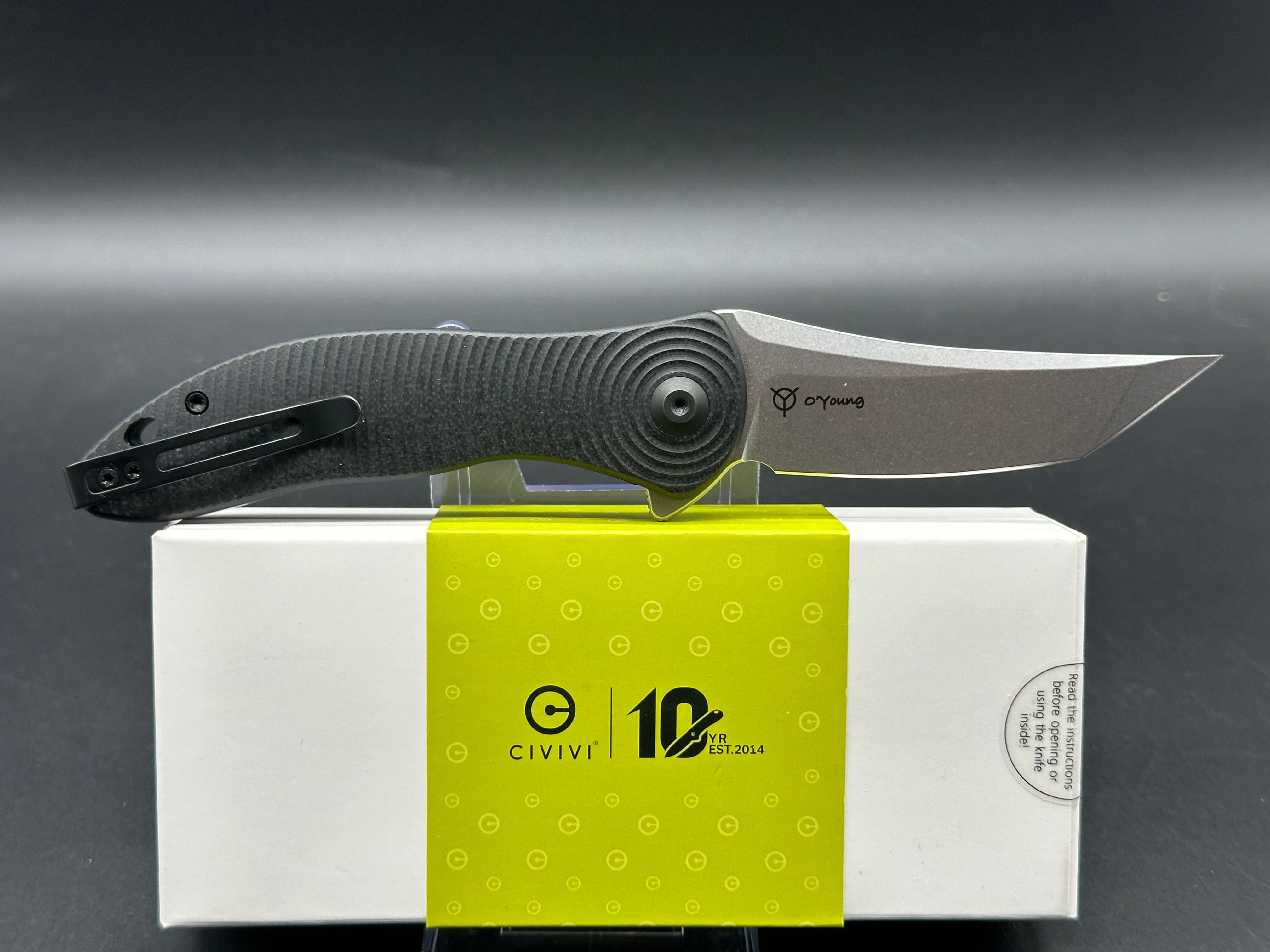 CIVIVI SYNERGY3 Folding Pocket Knife - Black G10 Handle, Nitro-V Tanto Blade - EDC, Camping, Outdoor Survival Gear