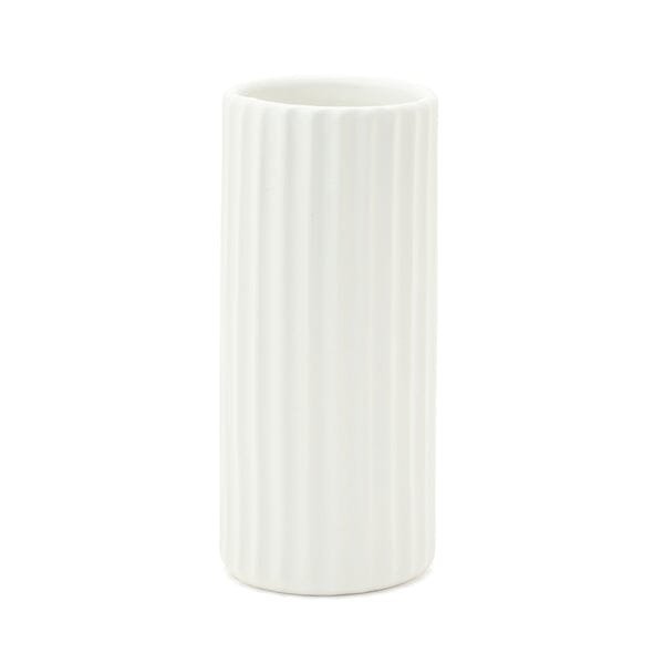 Ceramic White Flower Vase for Home Decor - Elegant Minimalist Vase for Fresh Flowers, Wedding Centerpieces, and Living Room Table Decor