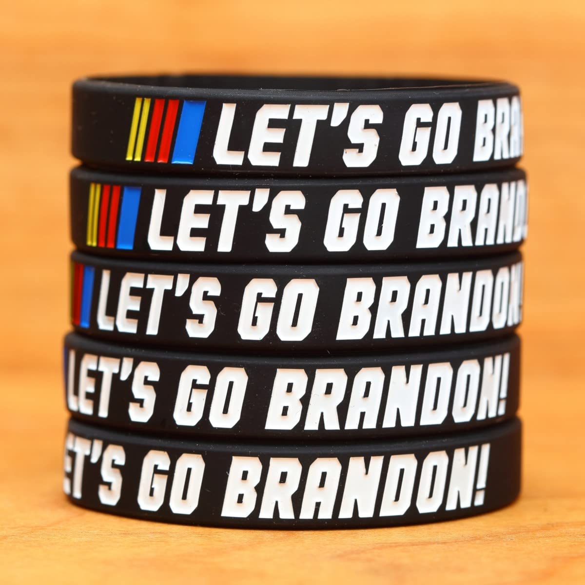 100 Pack Let's Go Brandon Bracelets - Patriotic Wristbands for Political Rallies, Protests & Conservative Events