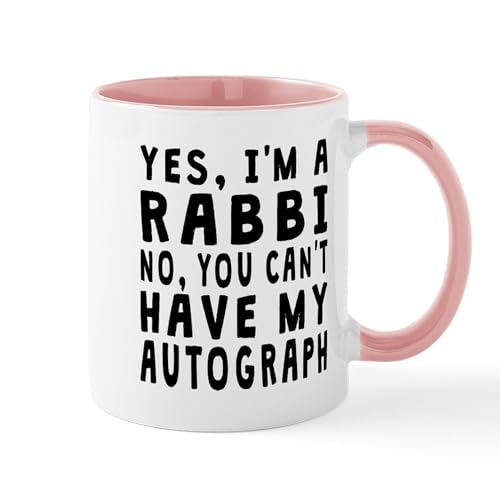 White/Pink Inside - Rabbi Autograph Mugs
