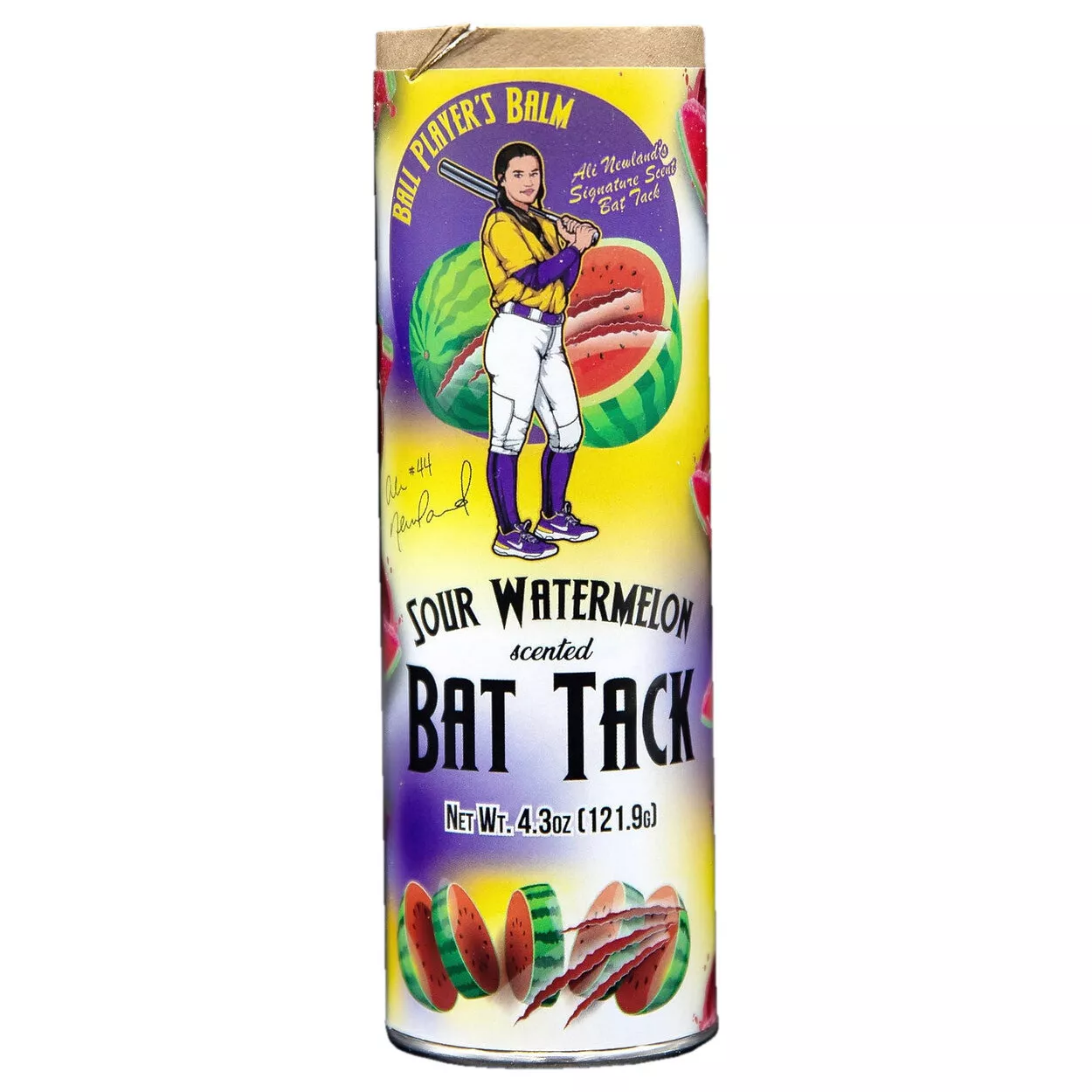 Ball Player's Balm - Sour Watermelon Scented Bat Grip Enhancer | Non-Slip Batting Glove Alternative for Baseball & Softball | Perfect for Training, Games & Hot Weather Play