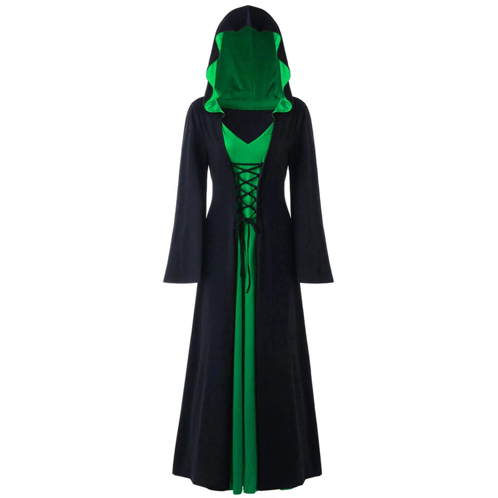 F_Gotal Women's Renaissance Medieval Costume Dress - Vintage Gothic Floor Length Gown for Cosplay, Masquerade Balls & Historical Reenactments | Elegant Retro Long Dress for Halloween, Themed Parties & Renaissance Fairs