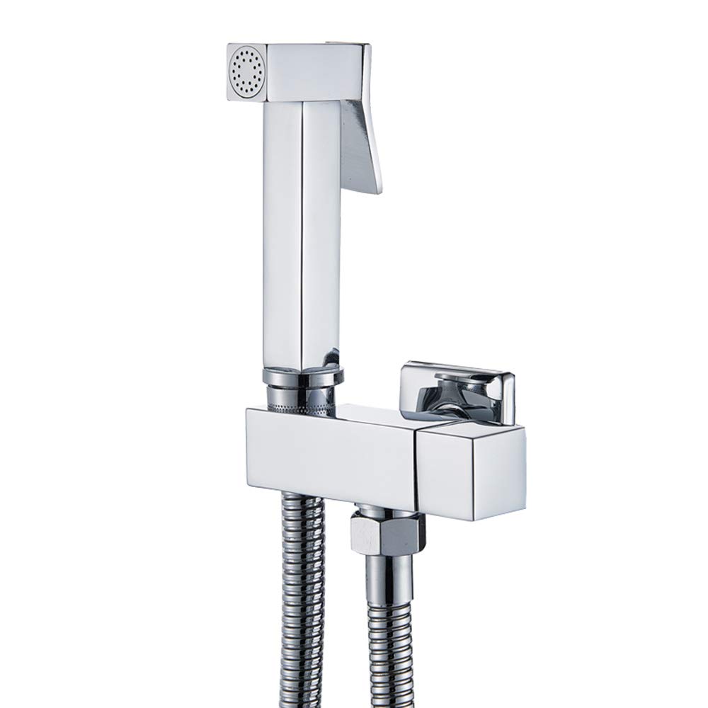 Wall Mounted Brass Bidet Sprayer Kit with Cold Water - Single Handle Pressure Sprayer for Personal Hygiene - Perfect for Bathroom, Toilet & Handheld Cleaning