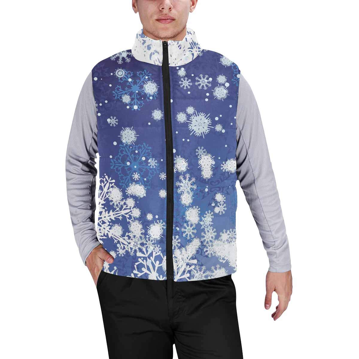 InterestPrint Men's Lightweight Quilted Sleeveless Vest - White Unicorn in Dark Forest Design - Winter Warmth for Outdoor Activities, Casual Wear & Layering
