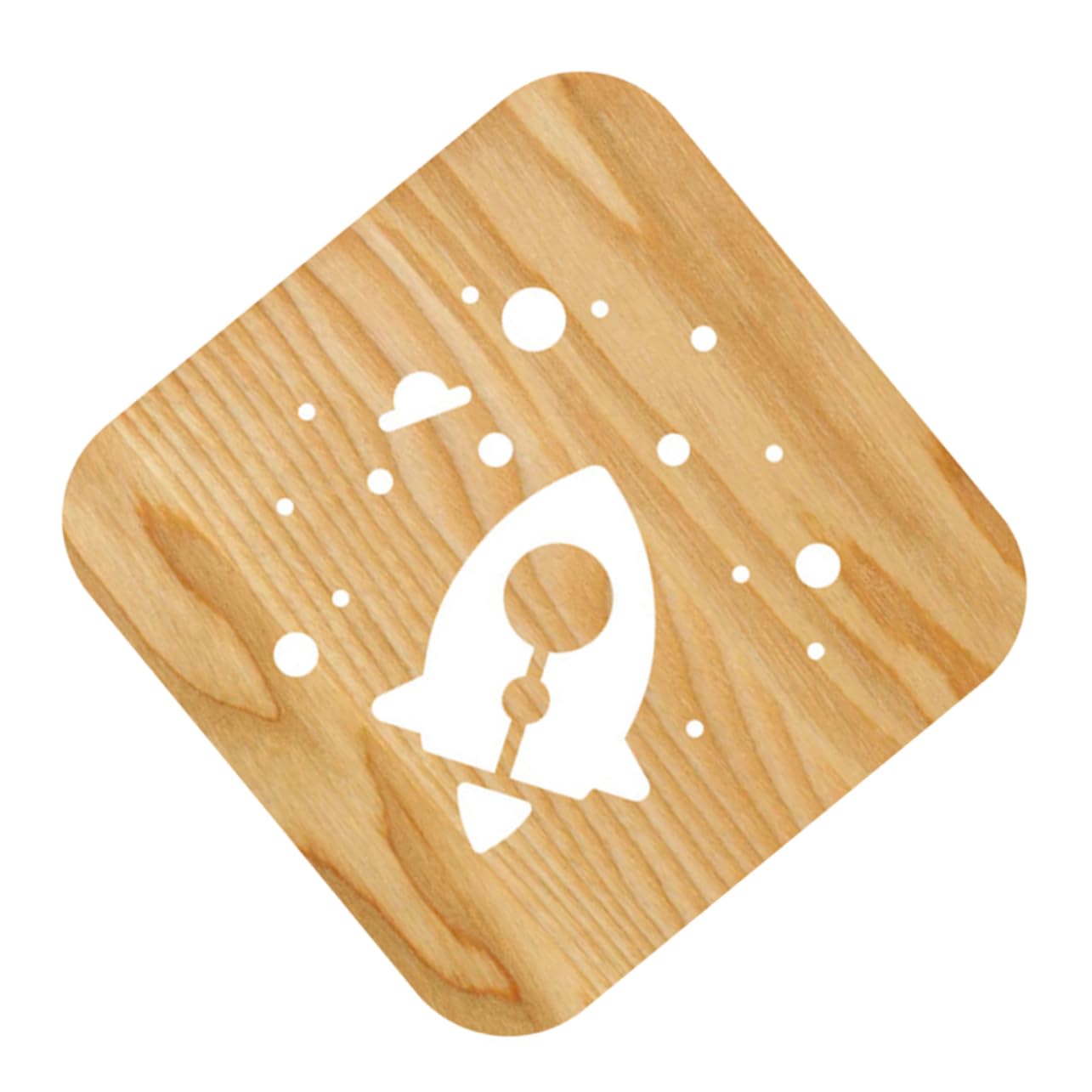 Artibetter Wooden Rocket LED Night Light - Hand Carved USB-Powered Lamp for Bedroom, Nursery & Home Decor | Perfect for Kids' Room, Romantic Ambiance & Gift Giving
