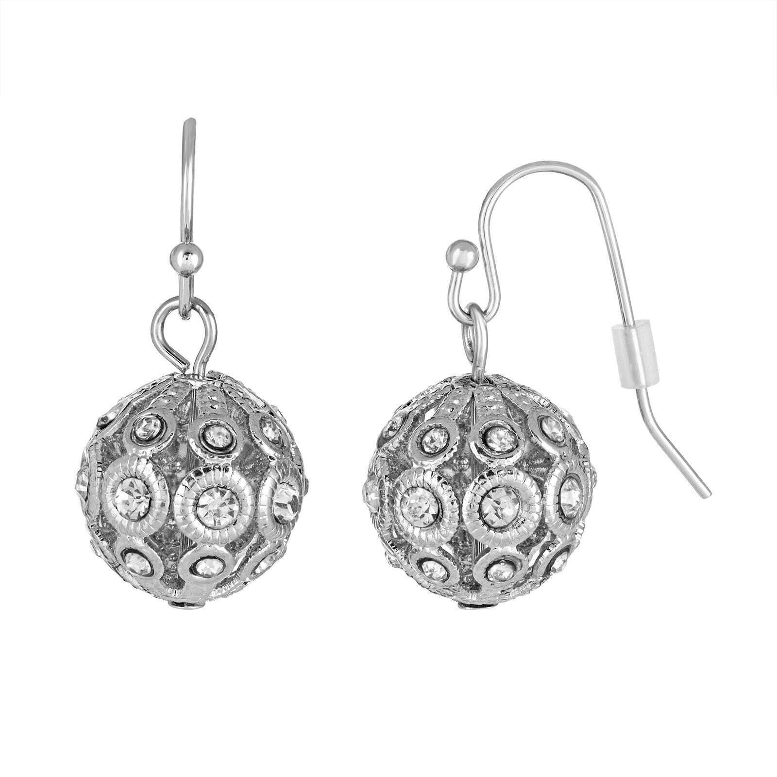 1928 Vintage Crystal Ball Drop Earrings for Women - Elegant Dangle Jewelry for Party, Wedding & Evening Wear