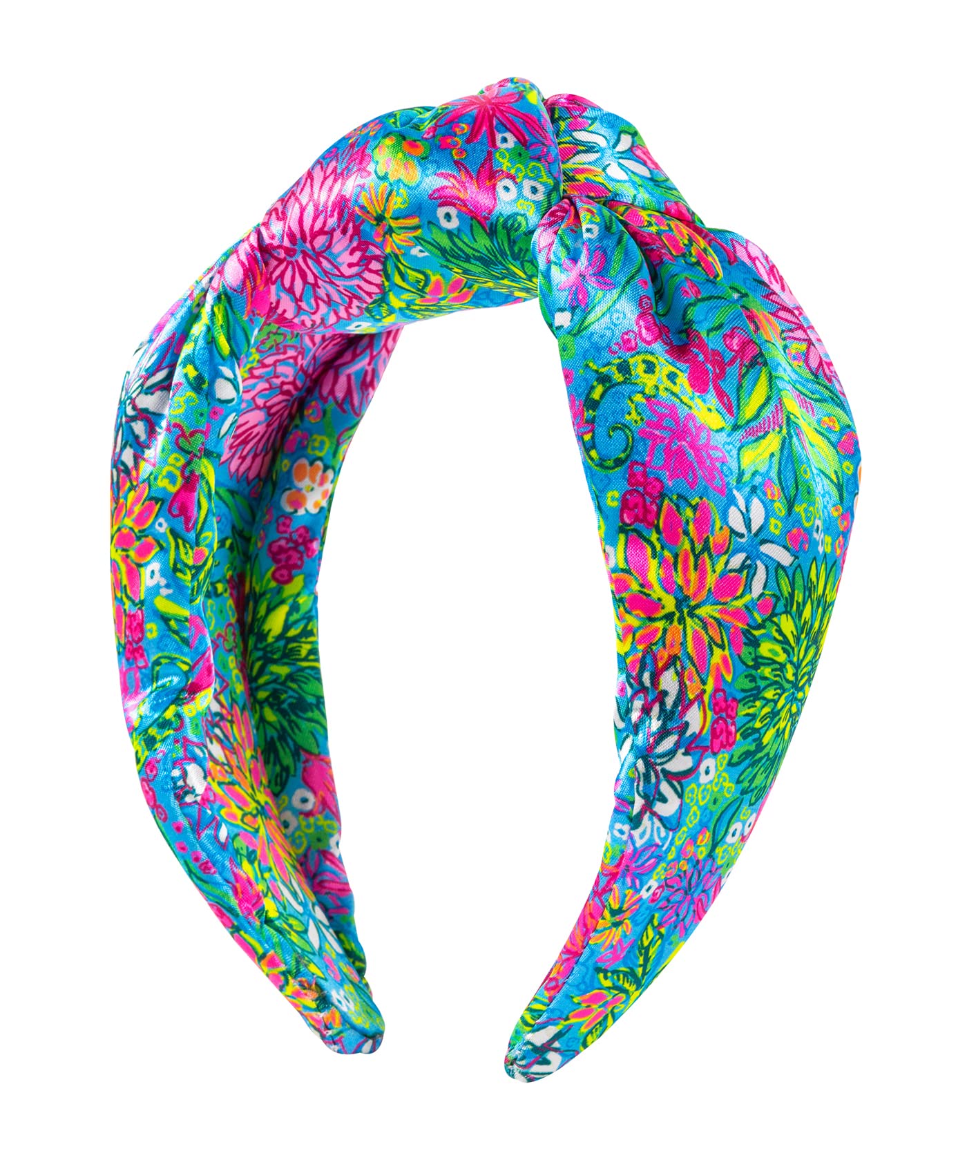 Lilly Pulitzer Colorful Knitted Headband for Women & Girls - Wide Satin Hair Accessory with Bow - Perfect for School, Work, Parties & Outdoor Activities