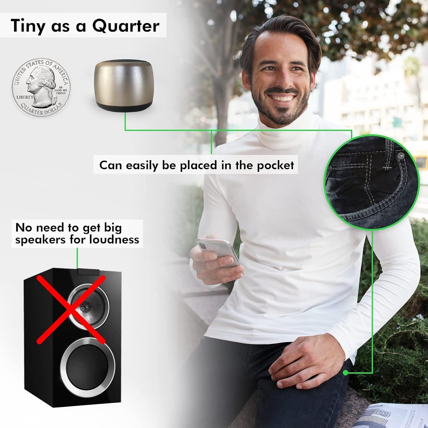 Mini Bluetooth Speaker with HD Sound & Bass - Wireless Portable Speaker for Phone/PC/Tablet - Perfect for Travel & Outdoor