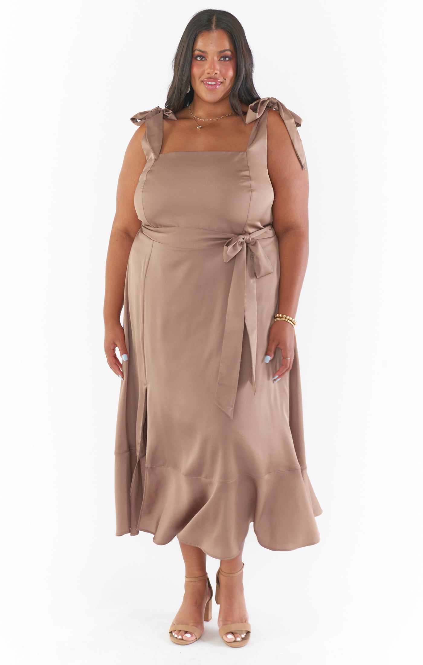 Claire Midi Dress - Elegant Satin Midi Dress for Women | Perfect for Weddings, Parties & Special Occasions | Dune Luxe Collection