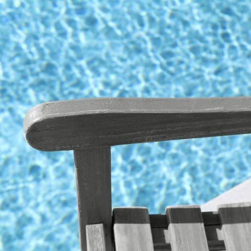 Vifah V1295 Renaissance Hand-Scraped Acacia Wood Outdoor Armchair with Slatted Back & Seat - Patio, Garden, Poolside & Deck Lounge Chair for Relaxing Outdoors