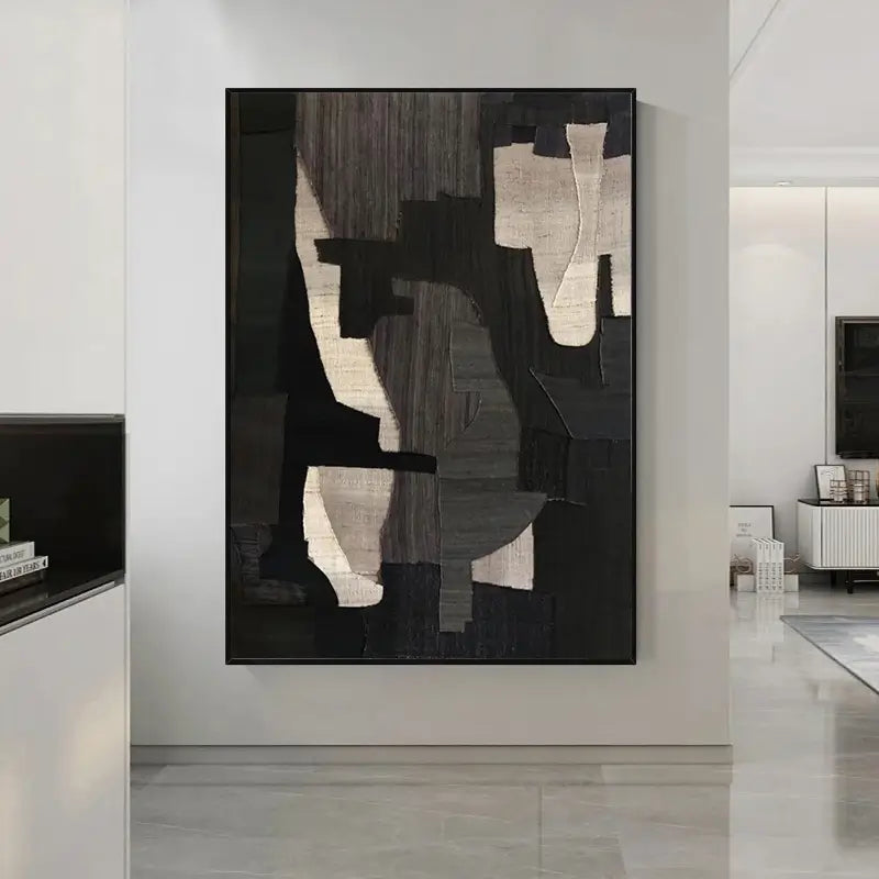 Abstract Tranquility Art Painting - Modern Canvas Wall Decor for Living Room, Bedroom & Office - Serene Blue & White Contemporary Artwork #WS001