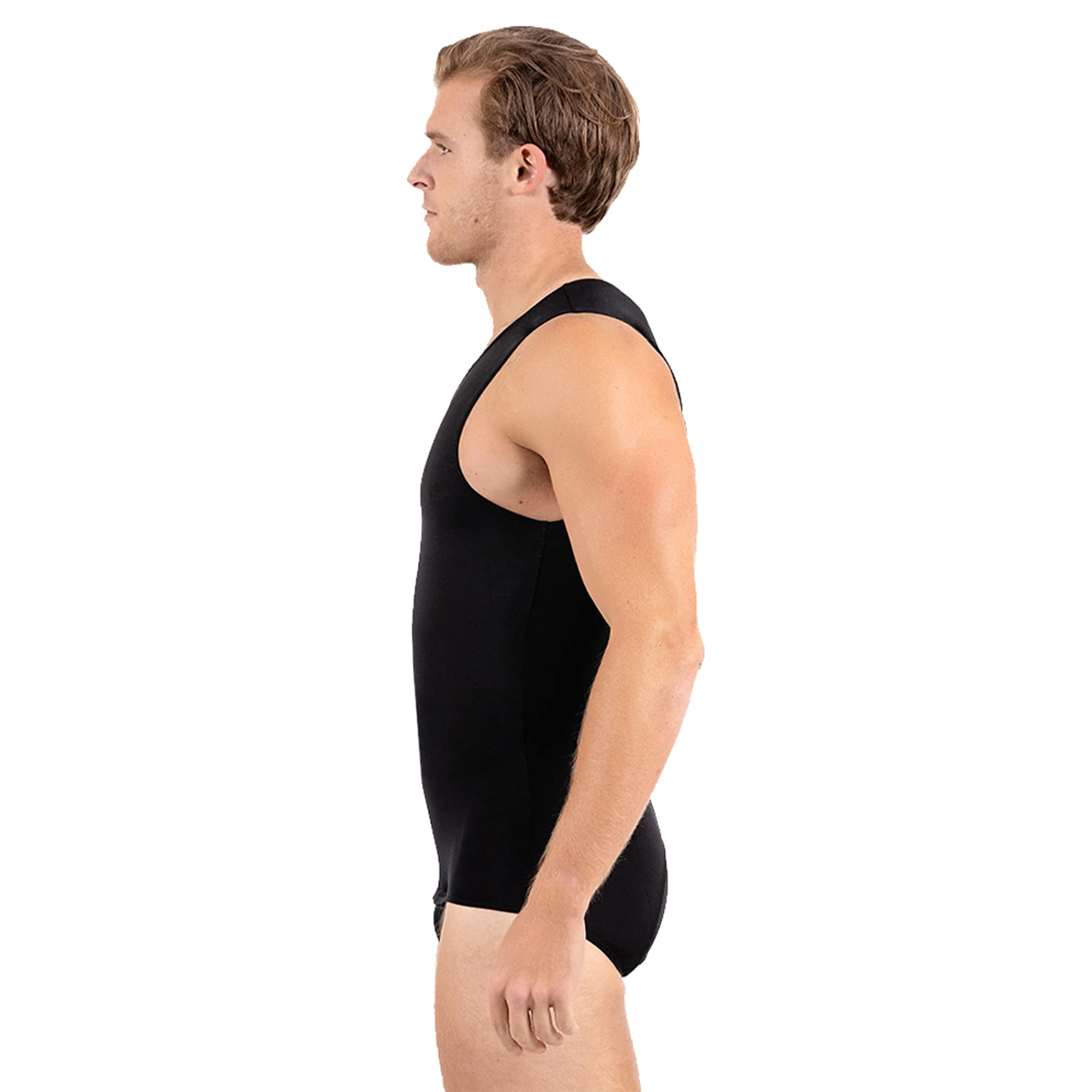 Insta Slim Men’s Compression Slimming Tank Bodysuit - Made in USA - Workout & Shapewear for Gym, Running & Everyday Wear