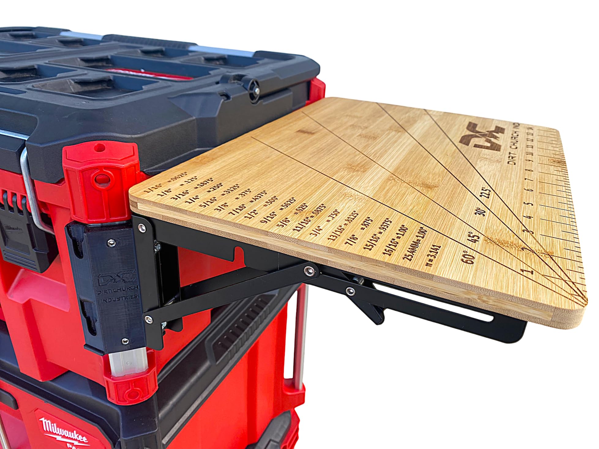 Quick Detach Folding Bamboo Table - Compatible with Milwaukee Packout Toolbox | Portable Workbench for DIY Projects, Camping & Outdoor Workspaces