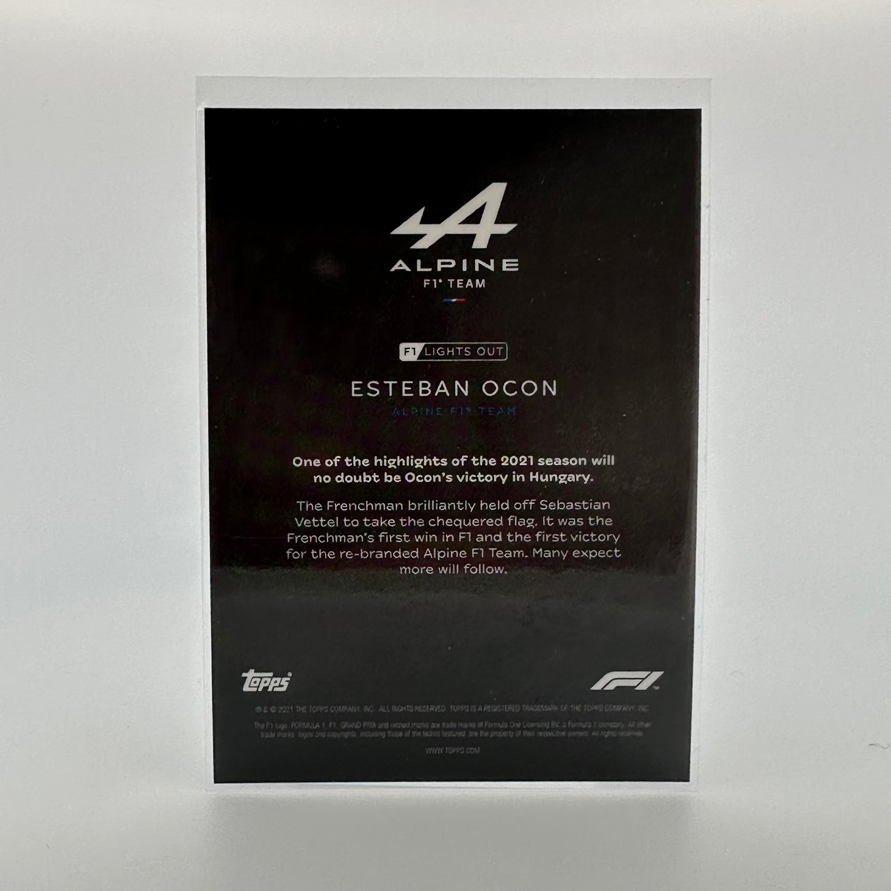 Esteban Ocon 29/75 Green Parallel Racing Driver Card - Collectible Motorsport Memorabilia for F1 Fans and Sports Card Enthusiasts