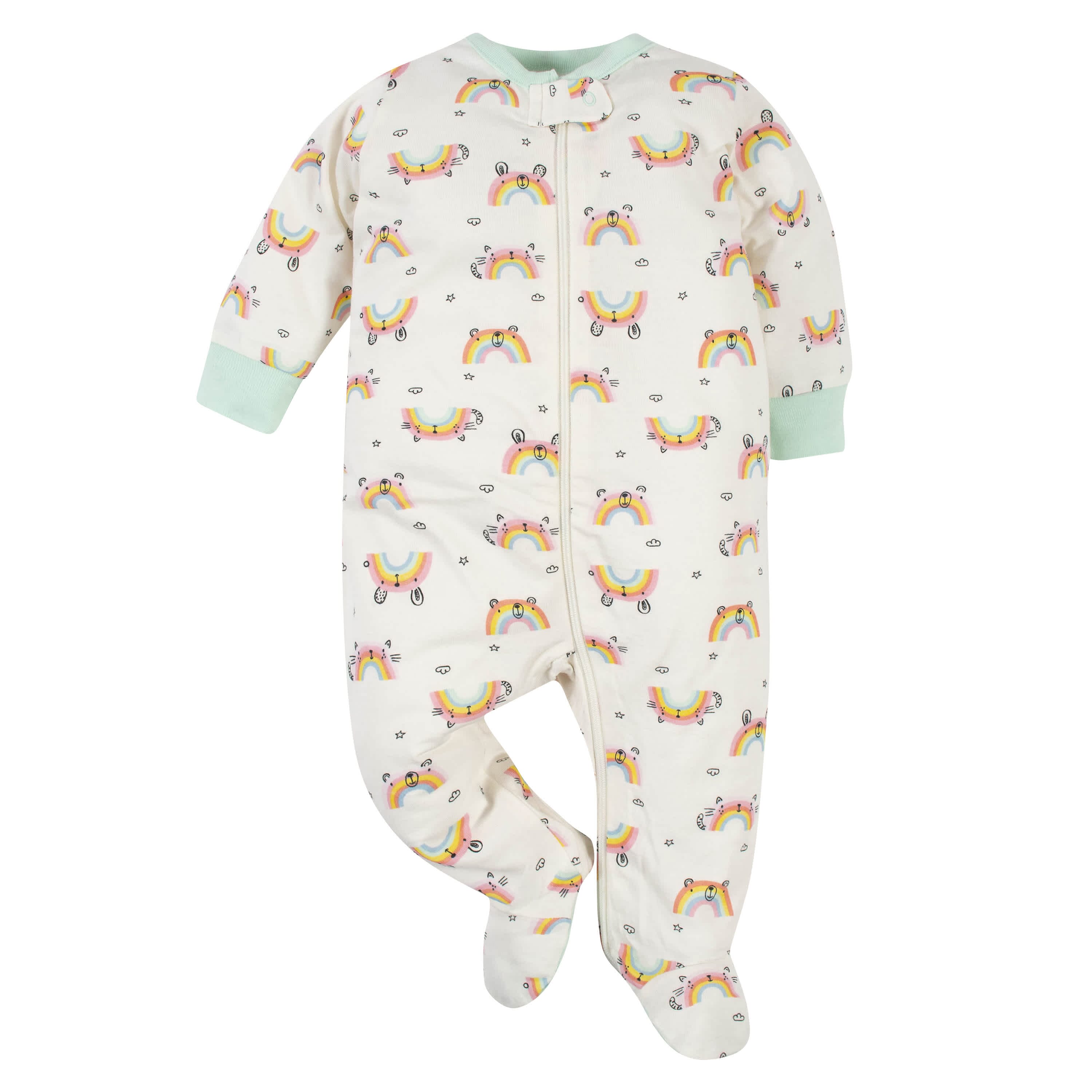 3 Pack Baby Girls Rainbow Sleep 'N Plays - Soft Cotton Footie Pajamas for Newborn to 24 Months - Perfect for Nursery, Playtime & Photo Shoots