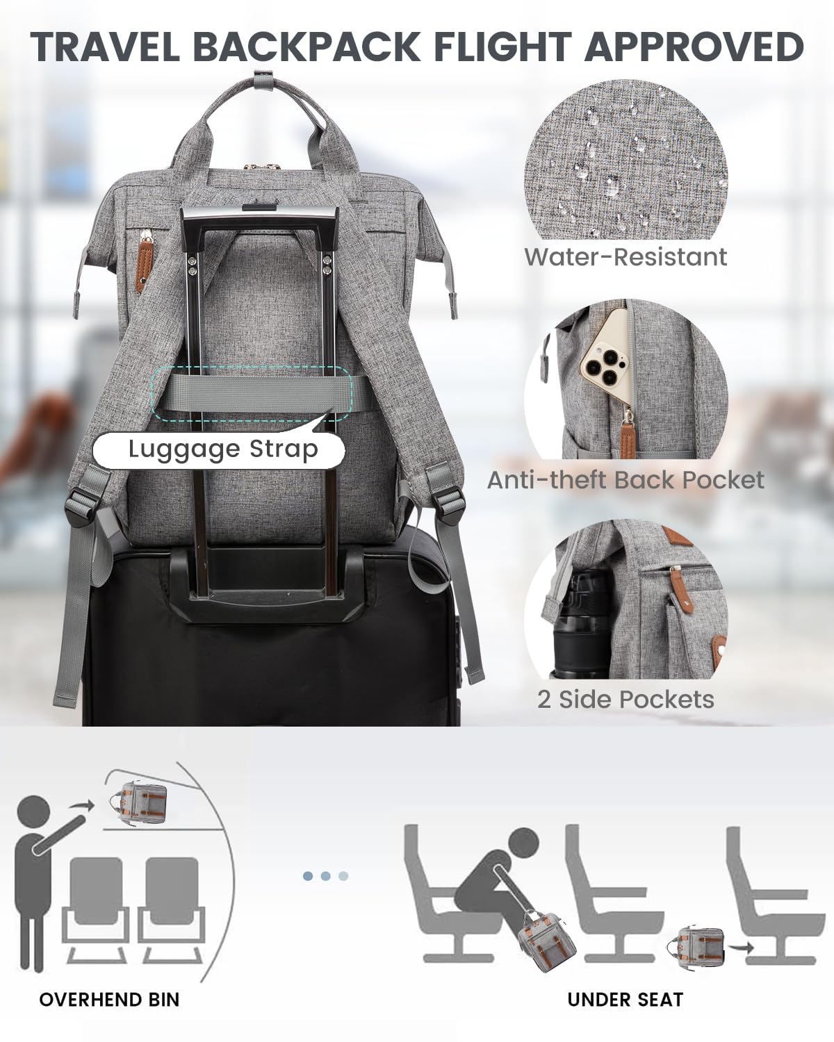 LOVEVOOK Women's Laptop Backpack - 15.6