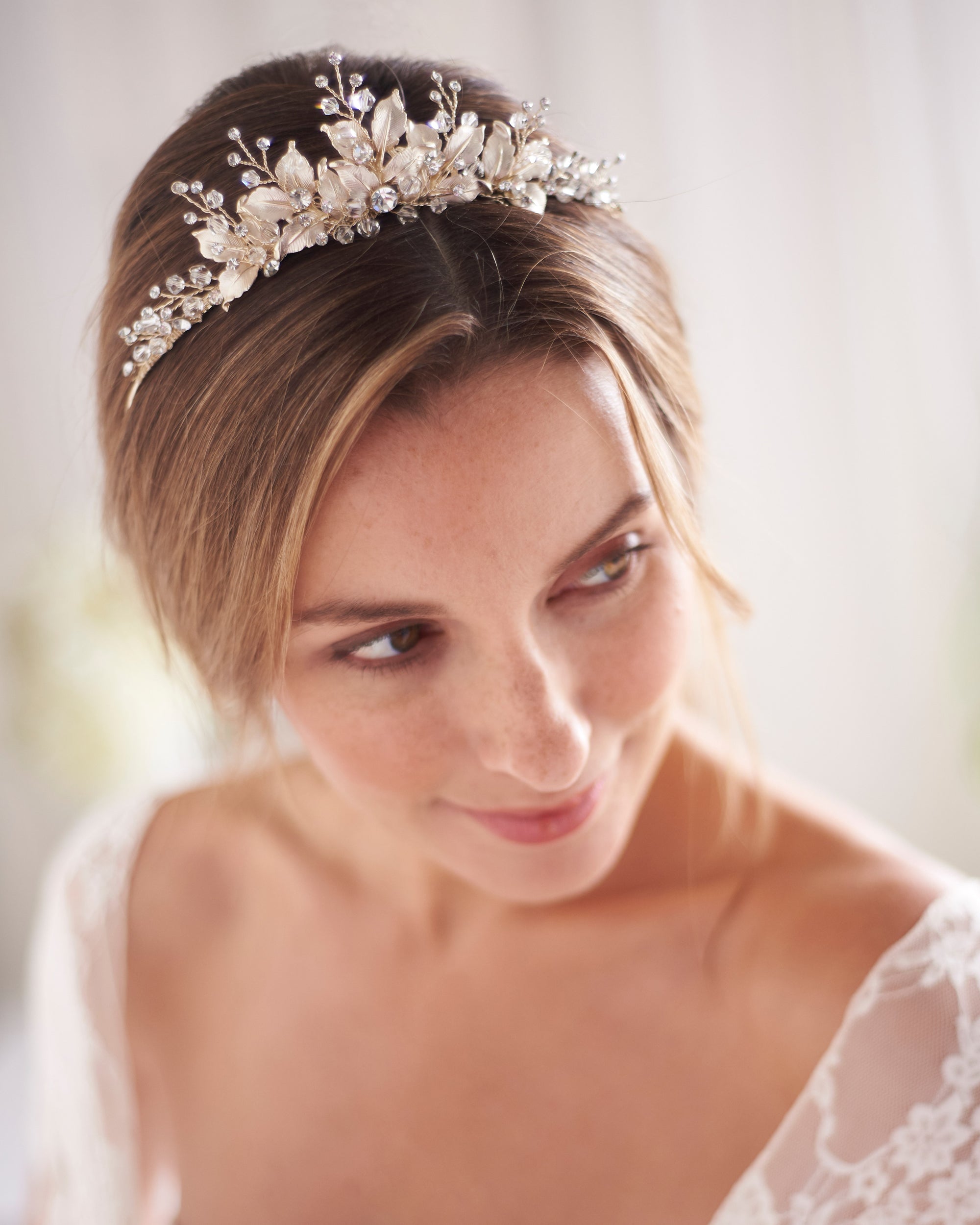 Juliet Floral Tiara for Women - Elegant Bridal Hair Crown, Wedding Headpiece, Boho Flower Crown for Brides, Prom, Festival, and Special Occasions