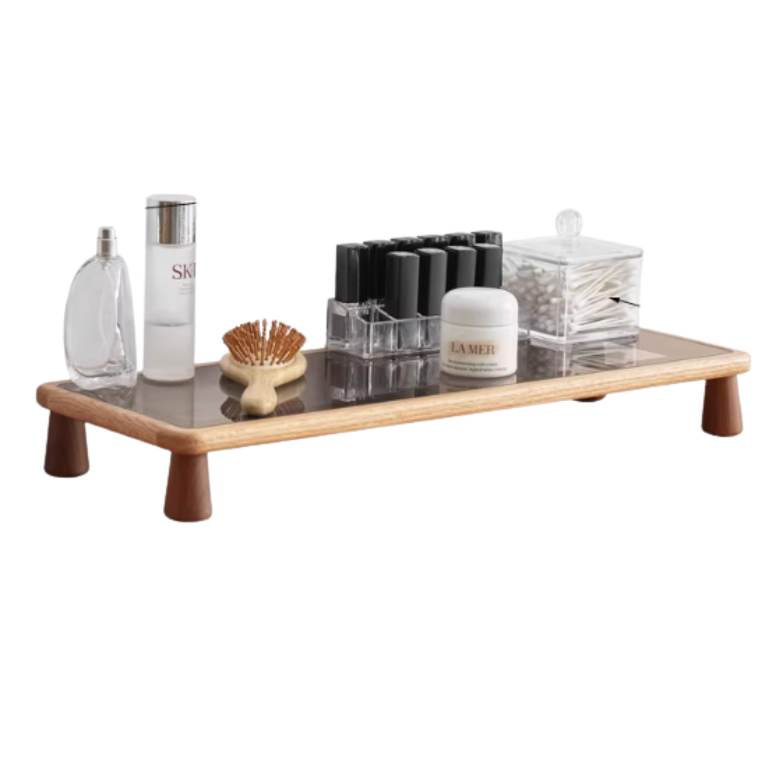 Solid Oak Wood Table Shelves - Rustic Home Office & Living Room Storage Organizer for Books, Decor & Essentials