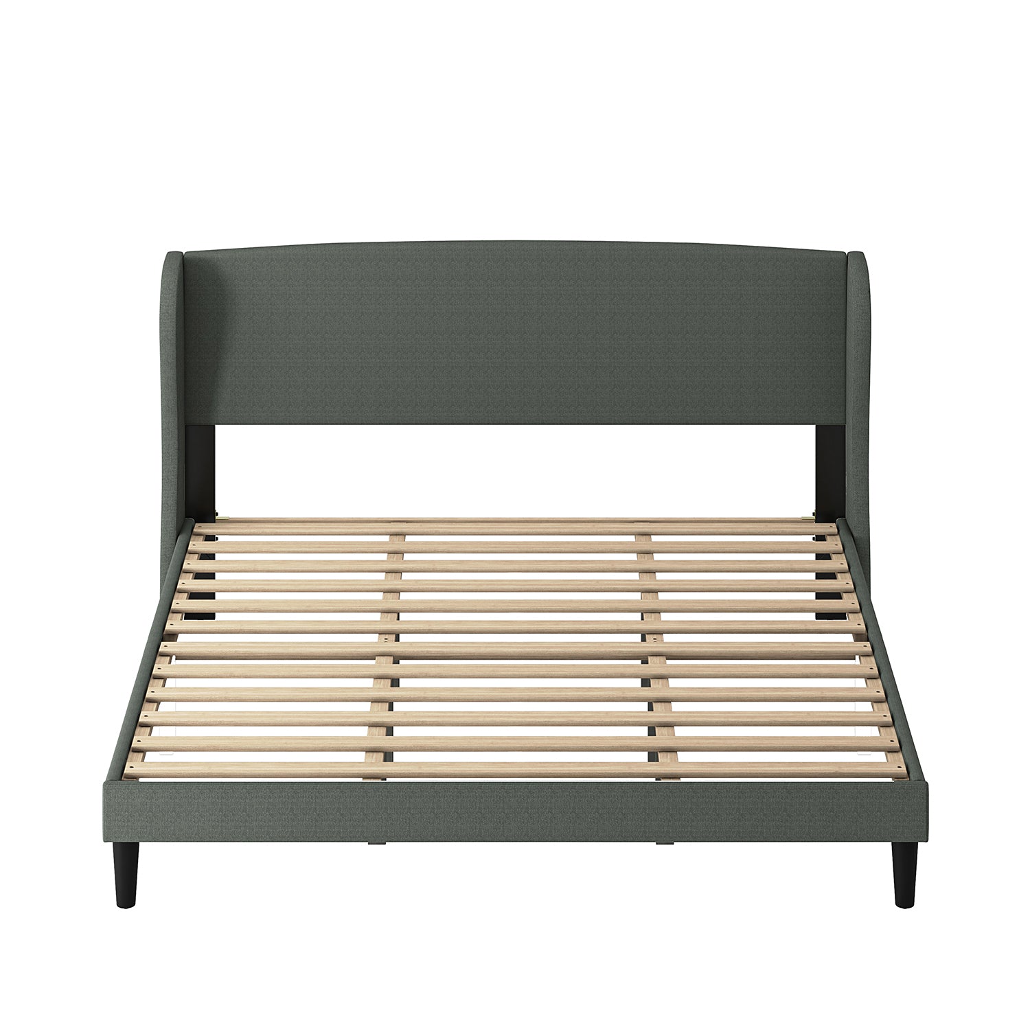Baotist Upholstered Wingback Platform Bed Frame - Queen Size Modern Bedroom Furniture for Master Bedroom, Guest Room & Apartment
