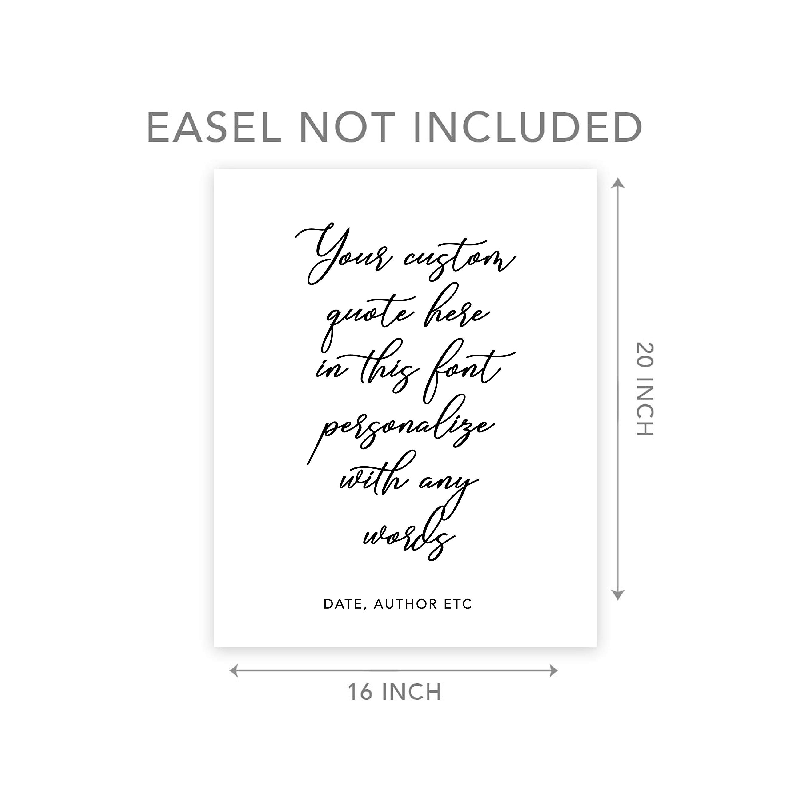 16x20 Inch Custom Personalized Canvas Wall Art - Fully Customizable Large Quote Signs for Weddings, Home & Office Decor - Perfect for Gifts, Living Room, Bedroom & Special Occasions