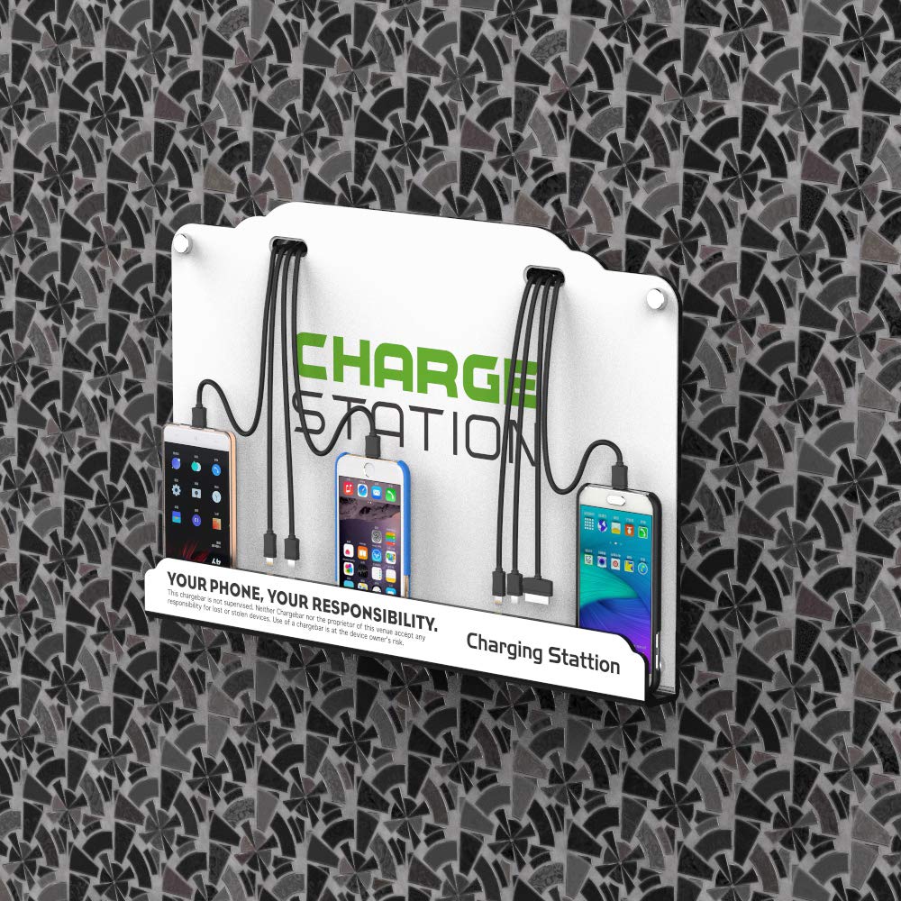 8-Port Wall Mounted Phone Charging Station with High-Speed Cables - Ideal for Airports, Hospitals, Banks, Hotels & Public Spaces - Fast Multi-Device Charging Solution for Businesses & High-Traffic Areas