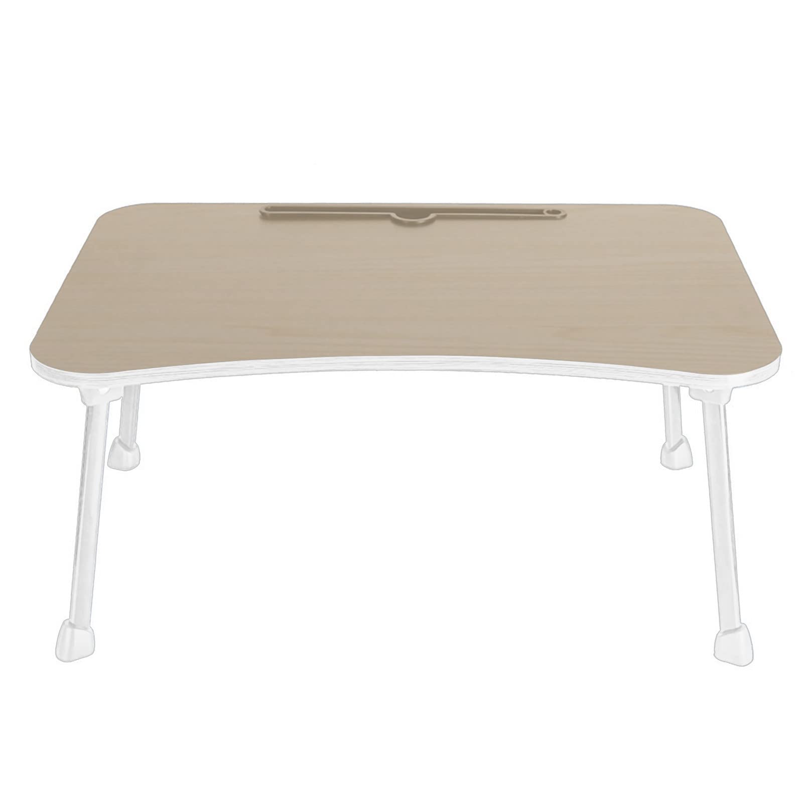 Ergonomic Computer Desk - Foldable Portable Laptop Table for Home Office, Gaming & Study | Multifunctional Workstation with Large Surface | Space-Saving Design for Small Spaces (Beige, One Size) - Perfect for Remote Work, Online Classes & Bedside Computing