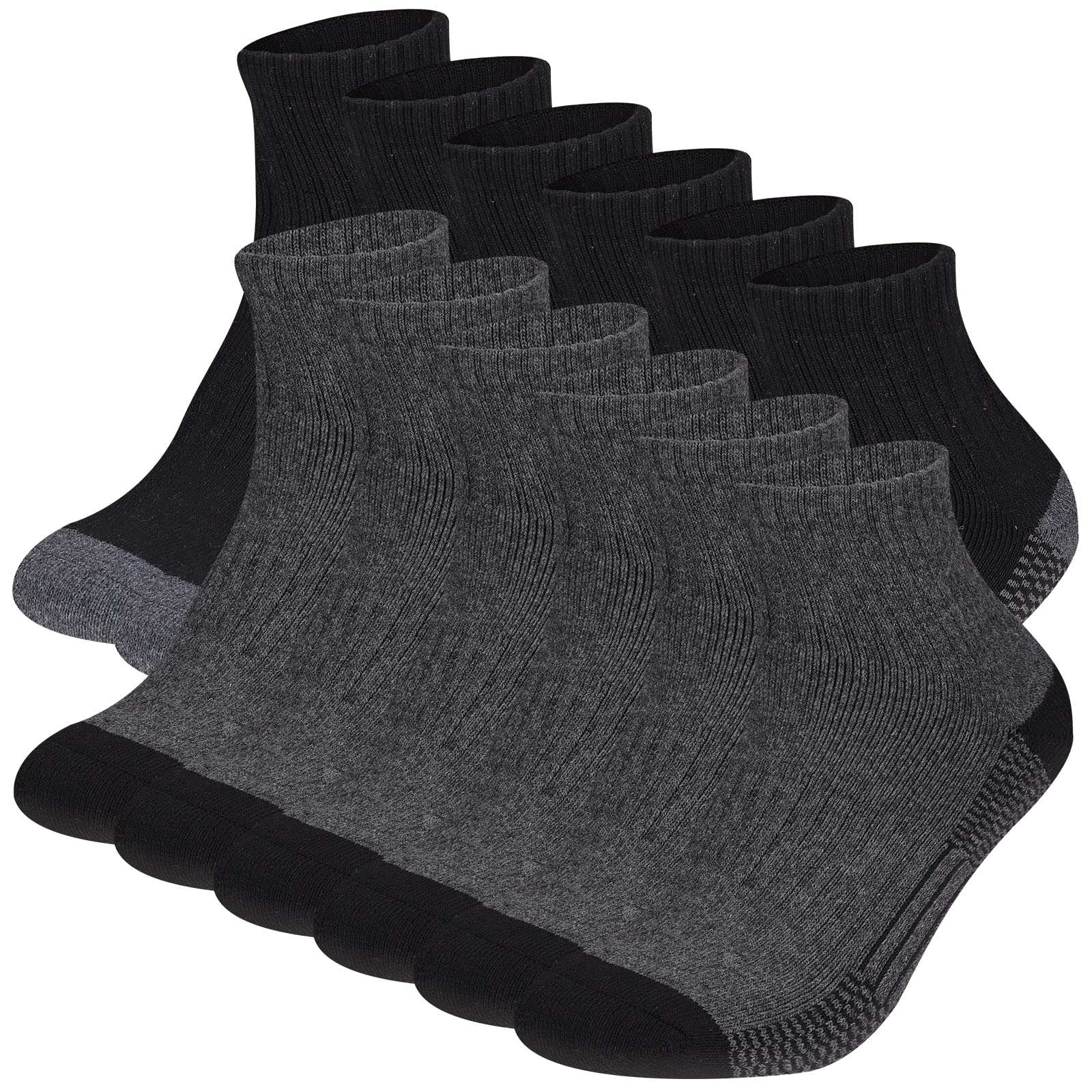 COOVAN 12 Pack Men's Athletic Ankle Socks - Breathable Cushioned Running Socks for Men Size 10-13 - Perfect for Jogging, Gym Workouts & Everyday Comfort