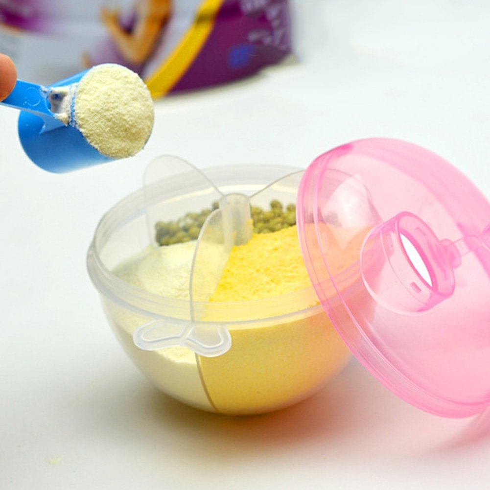 Gemini_mall® Baby Food Storage Container with Powder Dispenser - BPA-Free, Leak-Proof, Stackable for Formula, Snacks & Breast Milk (Blue) | Perfect for Daycare, Travel & On-the-Go Feeding