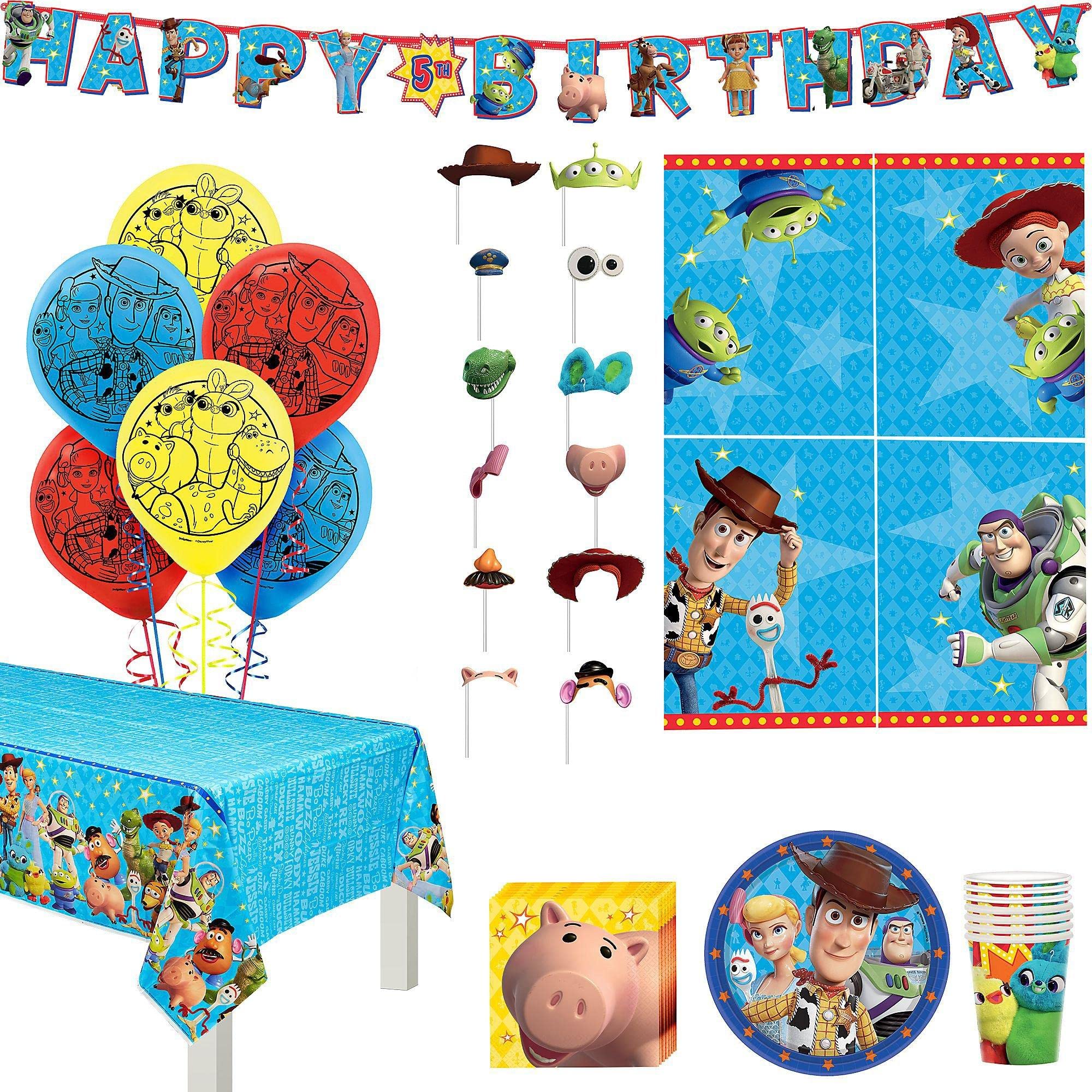 Toy Story 4 Birthday Party Supplies Kit for 8 Guests - 105 Pieces with Tableware & Decorations | Perfect for Kids' Birthday Parties, Themed Events & Disney Movie Celebrations