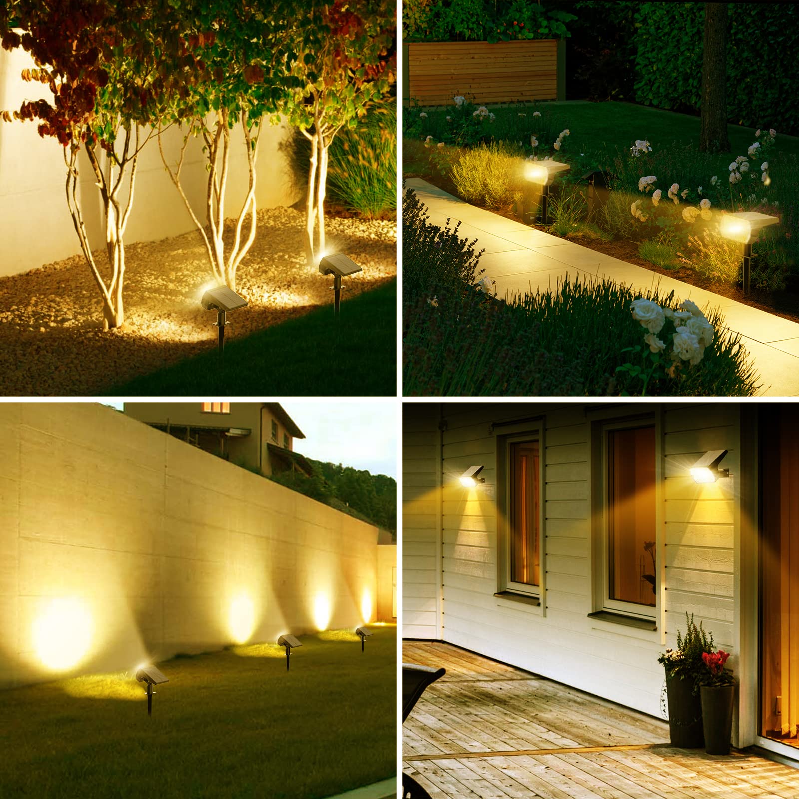8 Pack Solar Spot Lights Outdoor - 65 LED 2-in-1 Solar Landscape Spotlights with 3 Lighting Modes, IP65 Waterproof Solar Garden Lights for Patio, Pathway, Driveway, Yard (Warm White) | Perfect for Landscape Lighting, Garden Decor & Outdoor Security