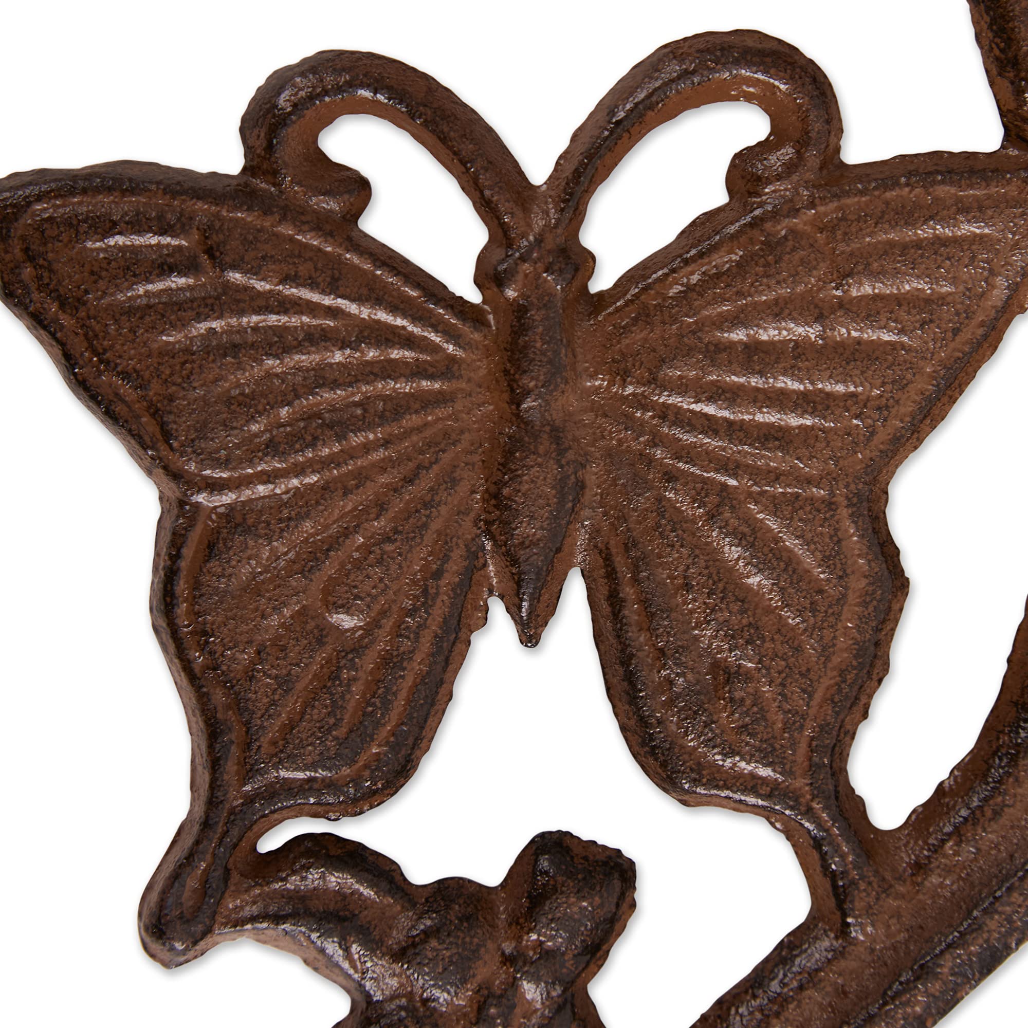 Accent Plus CAST Iron Planter Brackets (Butterfly Design) - Heavy Duty Garden Hooks for Hanging Flower Pots, Window Boxes & Outdoor Decor - Perfect for Patio, Balcony & Porch Decoration